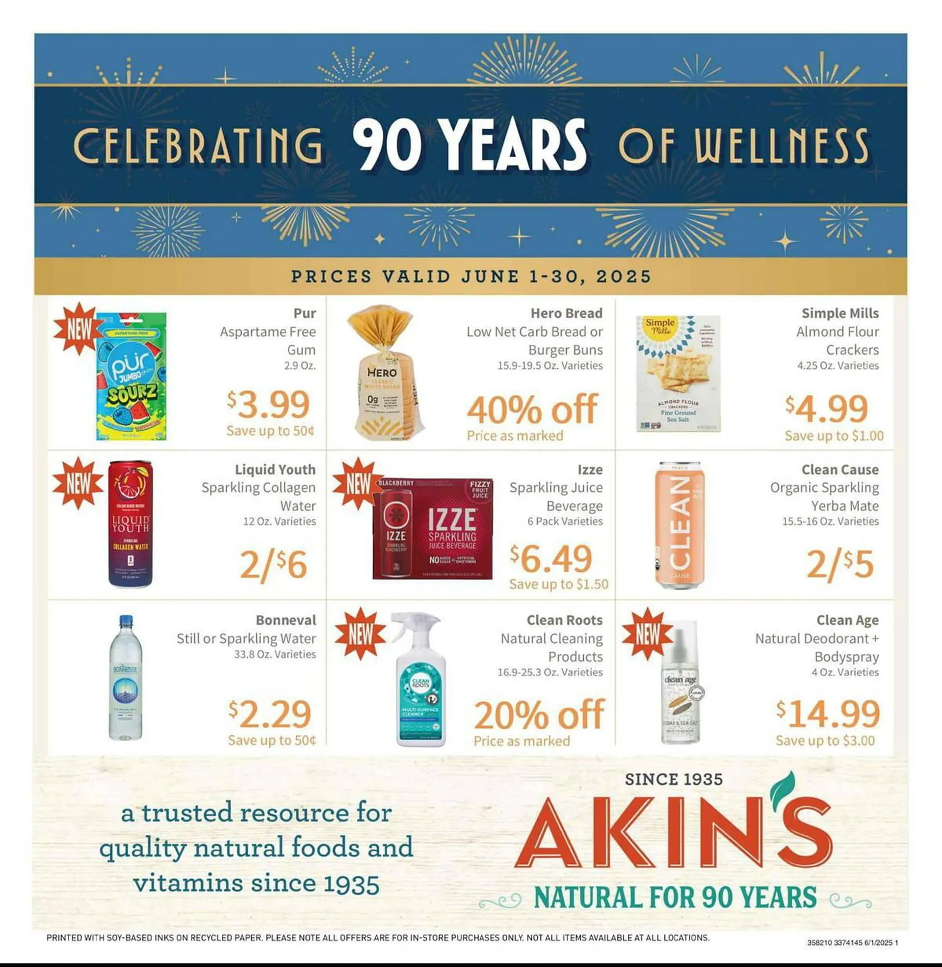 Weekly ad Akin's Natural Foods Weekly Ad from June 1 to June 30 2025 - Page 1