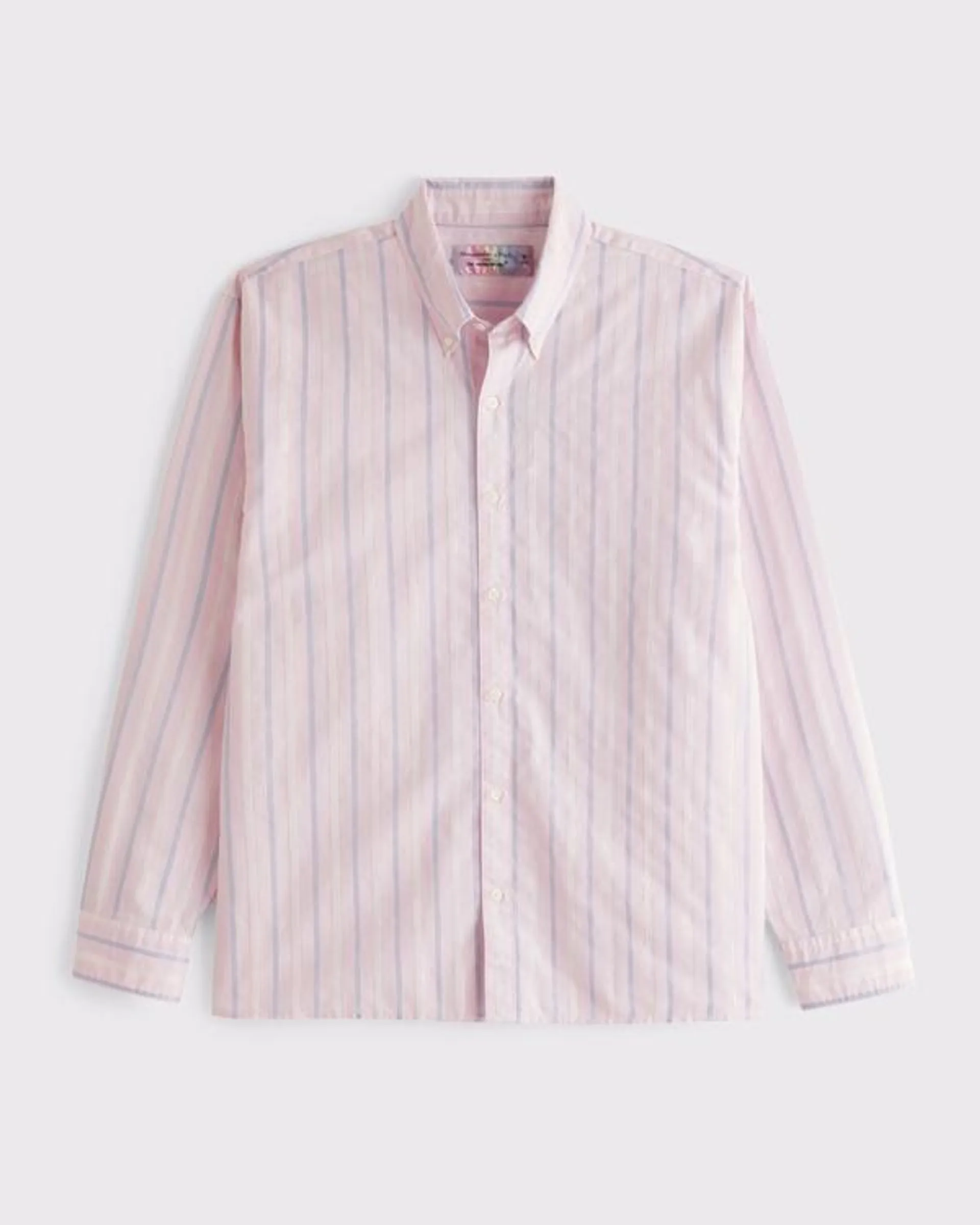 Pride Long-Sleeve Striped Button-Up Shirt