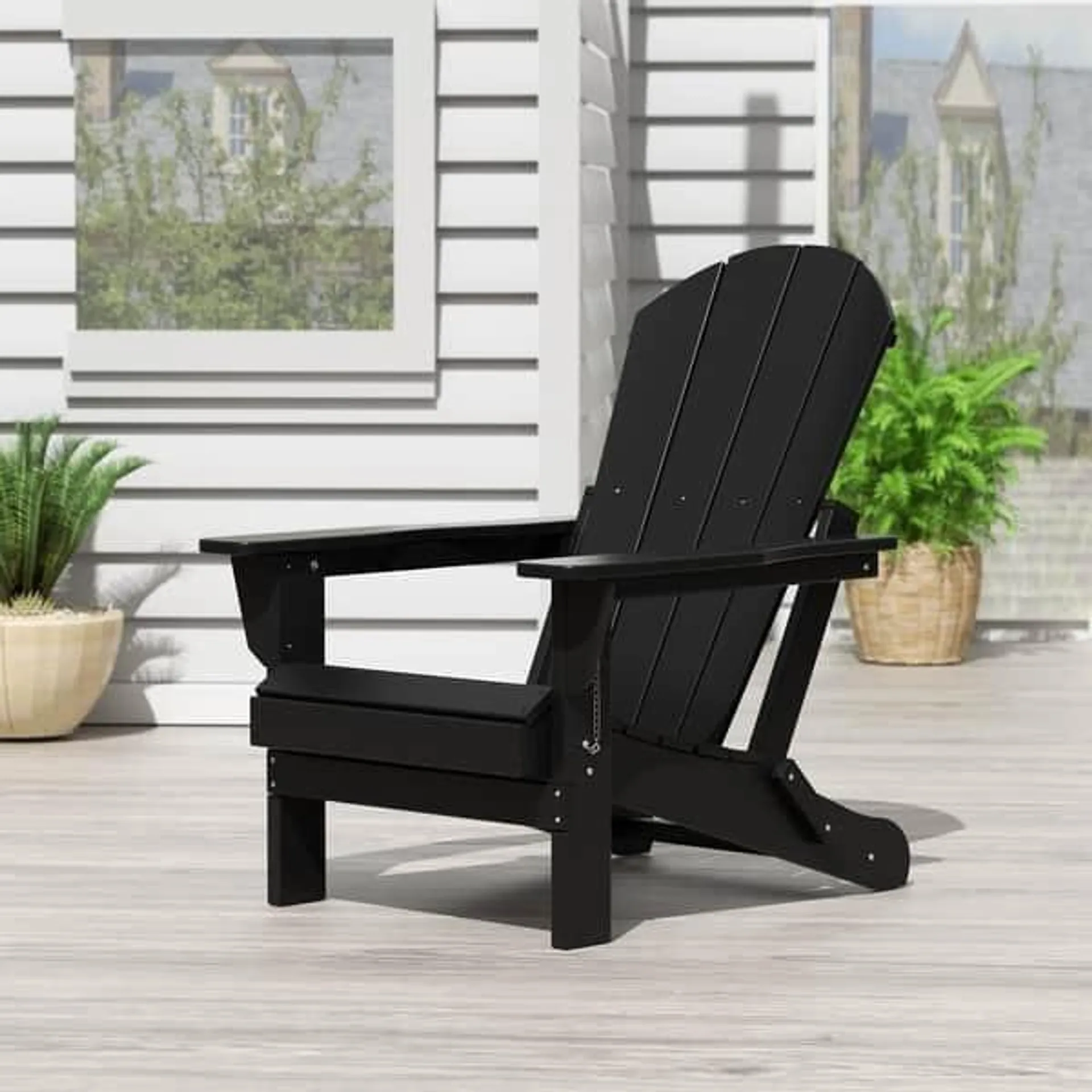 Polytrends Laguna Weather Resistant Outdoor Patio Folding Adirondack Chair