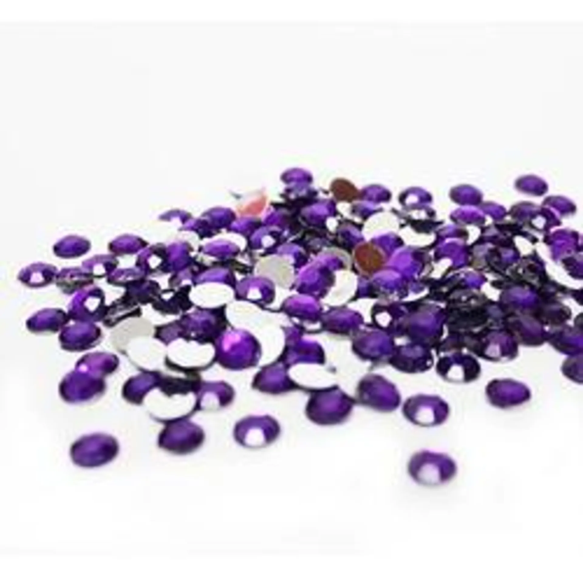 Purple Flat Back Faceted Round Rhinestones (Approx. 175 pieces)