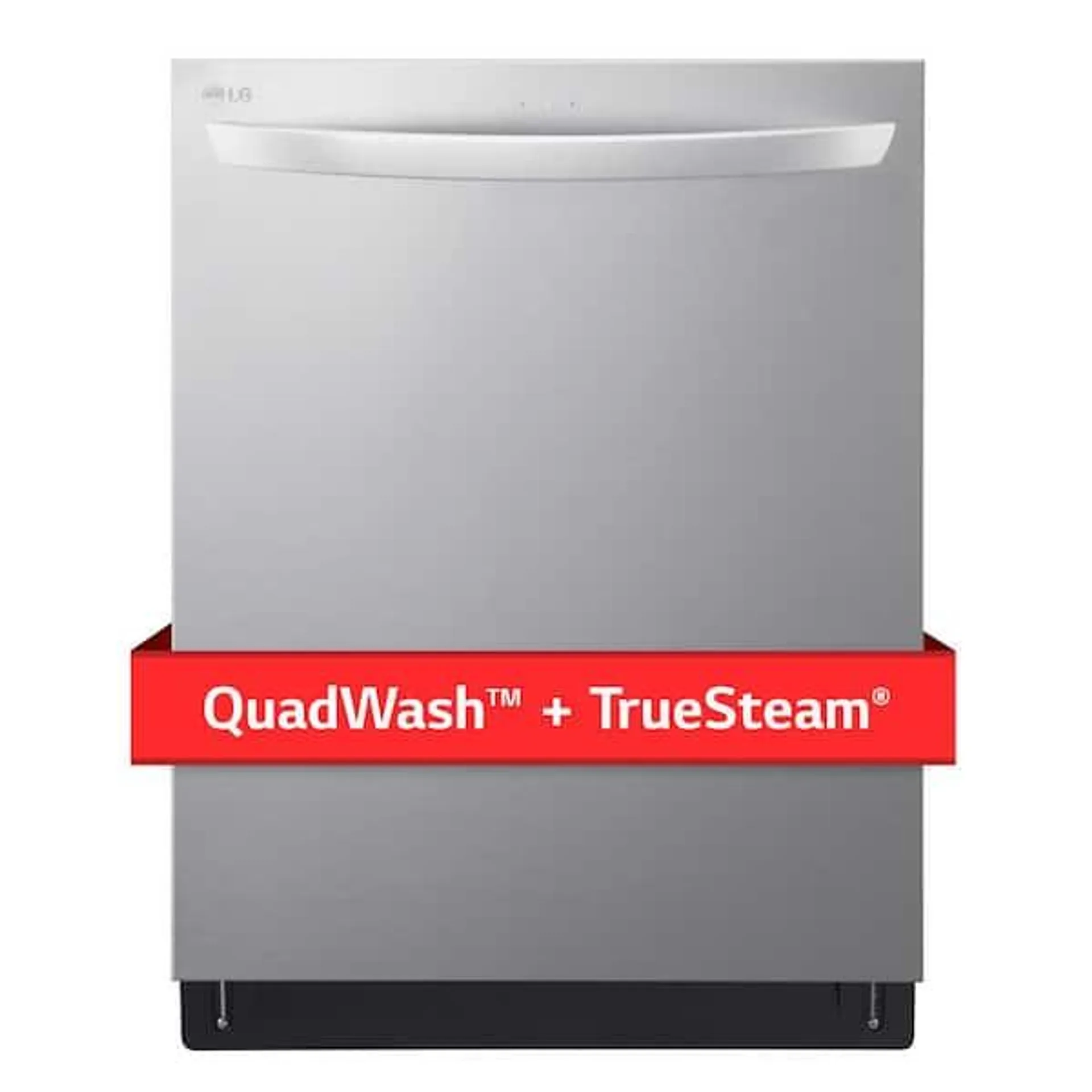 24 in. in PrintProof Stainless Steel Top Control Dishwasher with Towel Bar, TrueSteam and QuadWash