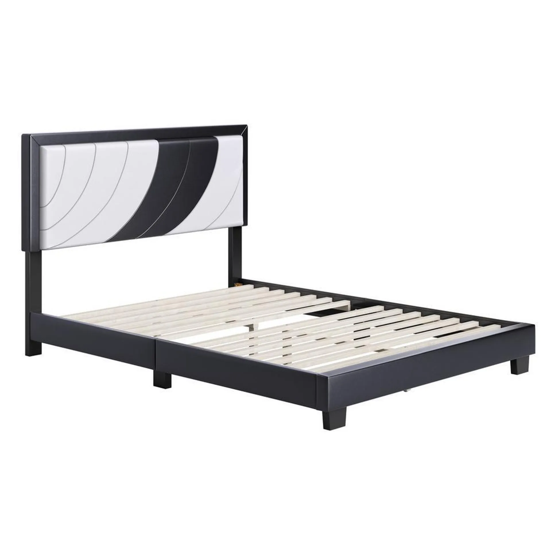 Brianna Queen Platform Bed - White & Black