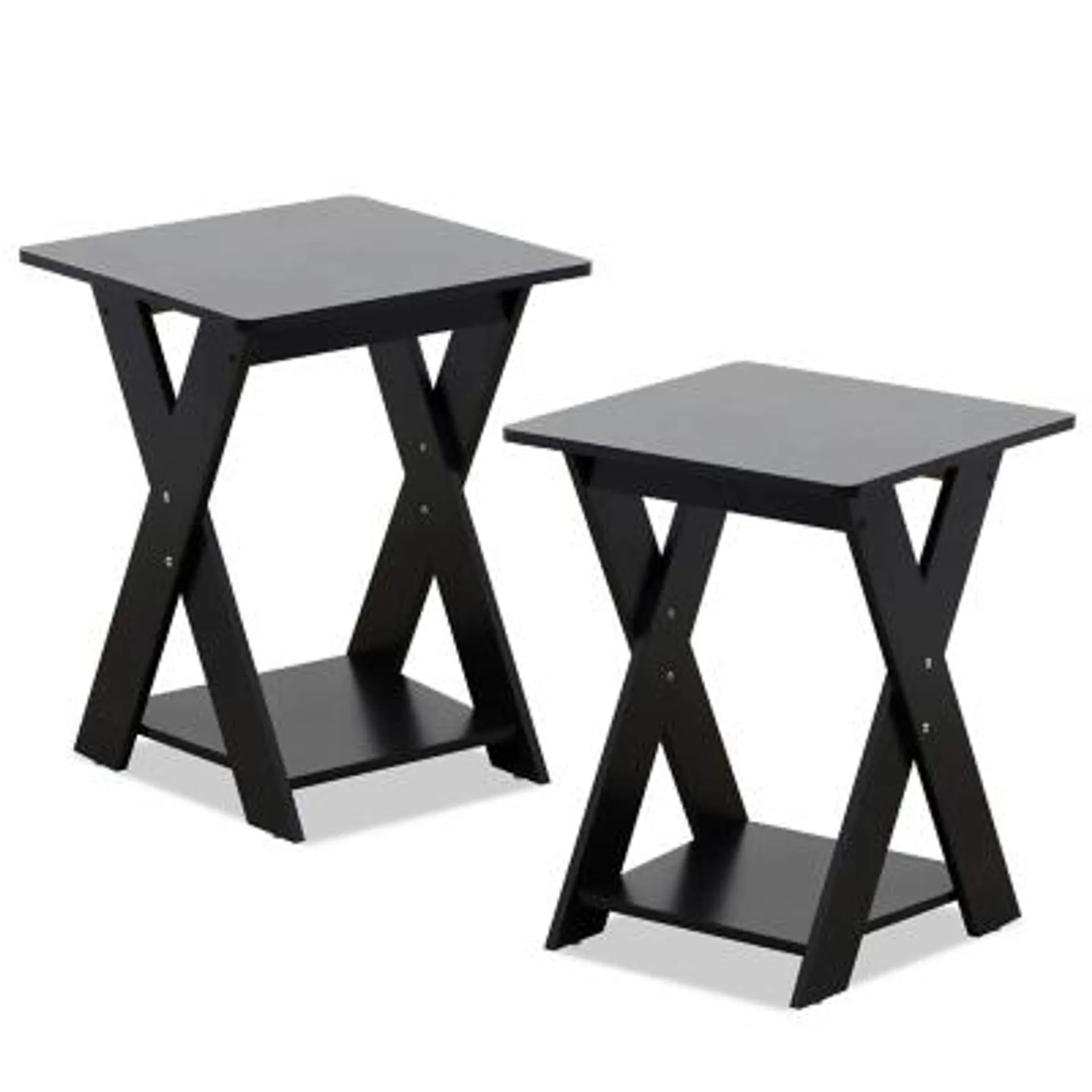 Furinno Criss-Crossed End Tables (Set of 2)