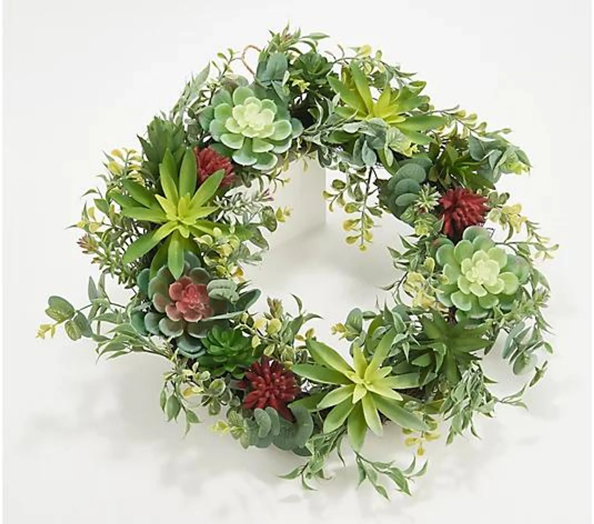 Barbara King 22" Faux Succulent Indoor/Outdoor Wreath