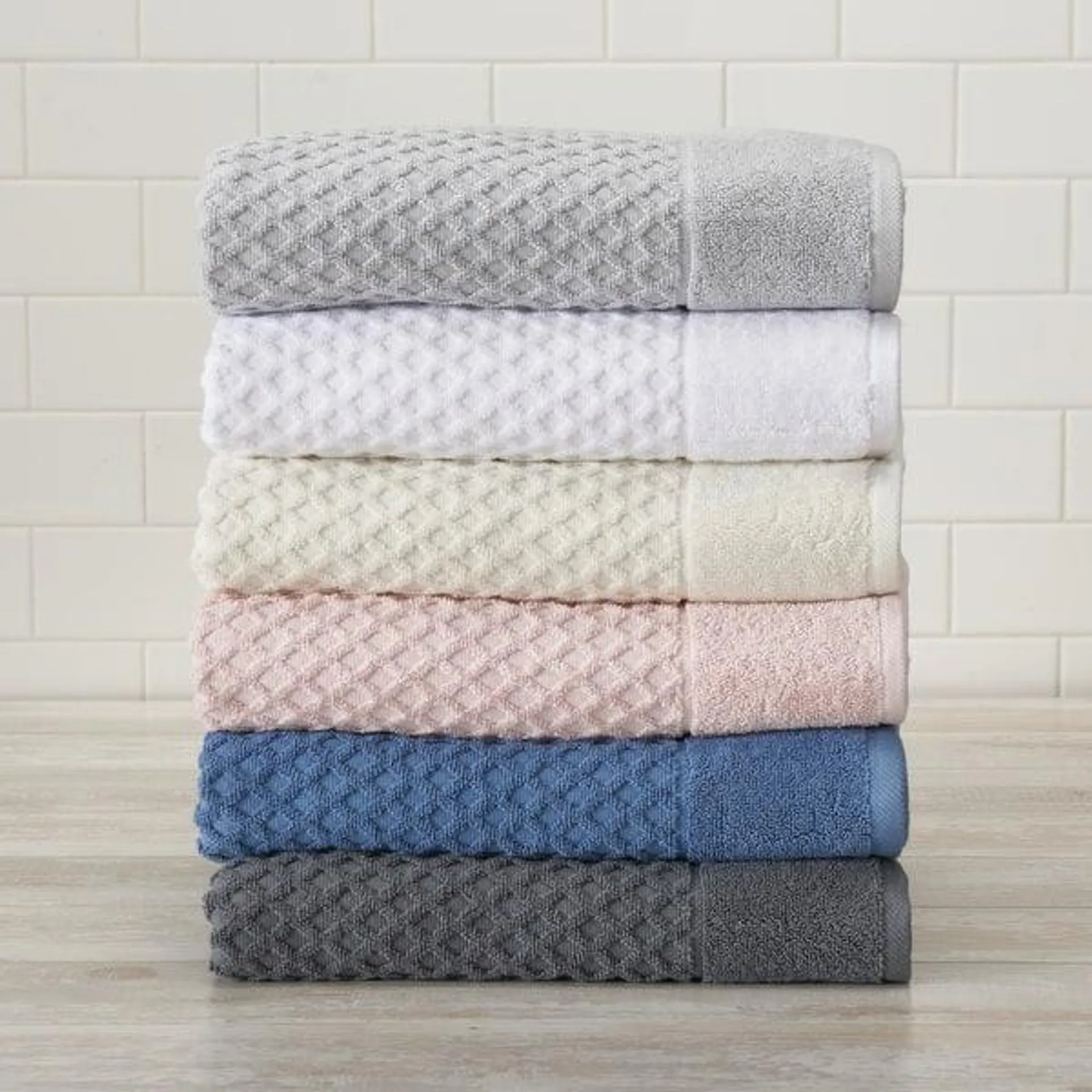 Luxurious Cotton Diamond Textured Towel Set