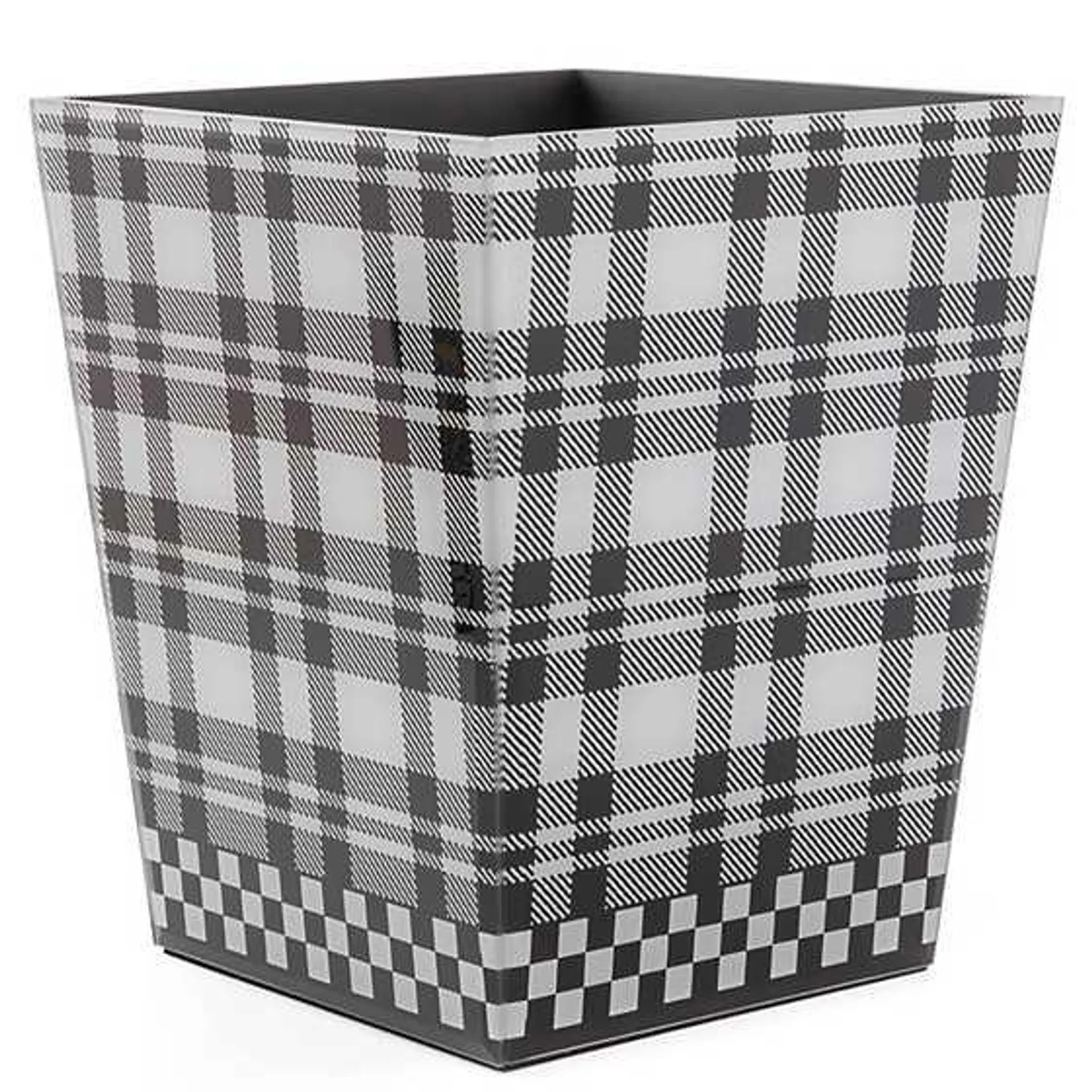 Black & White Tartan Waste Bin