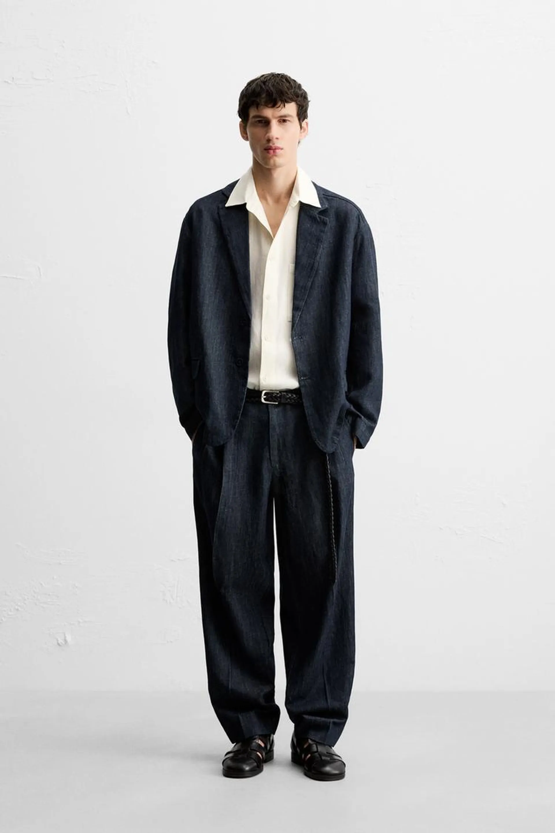 WIDE FIT CROPPED DENIM PANTS
