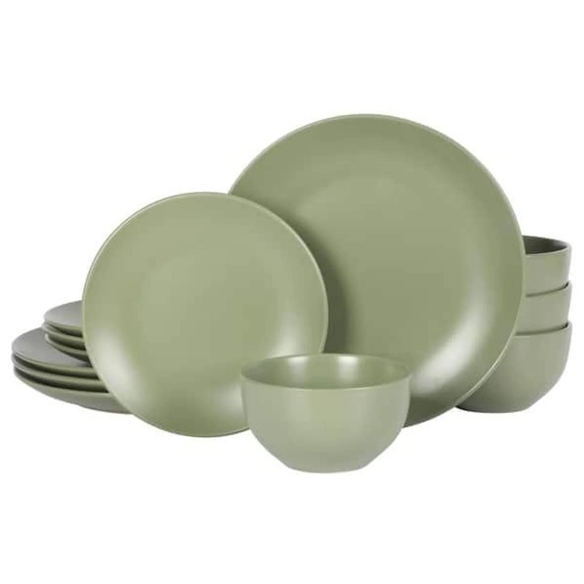 Gibson Home Queenslane 12 Piece Stoneware Matte Dinnerware Set