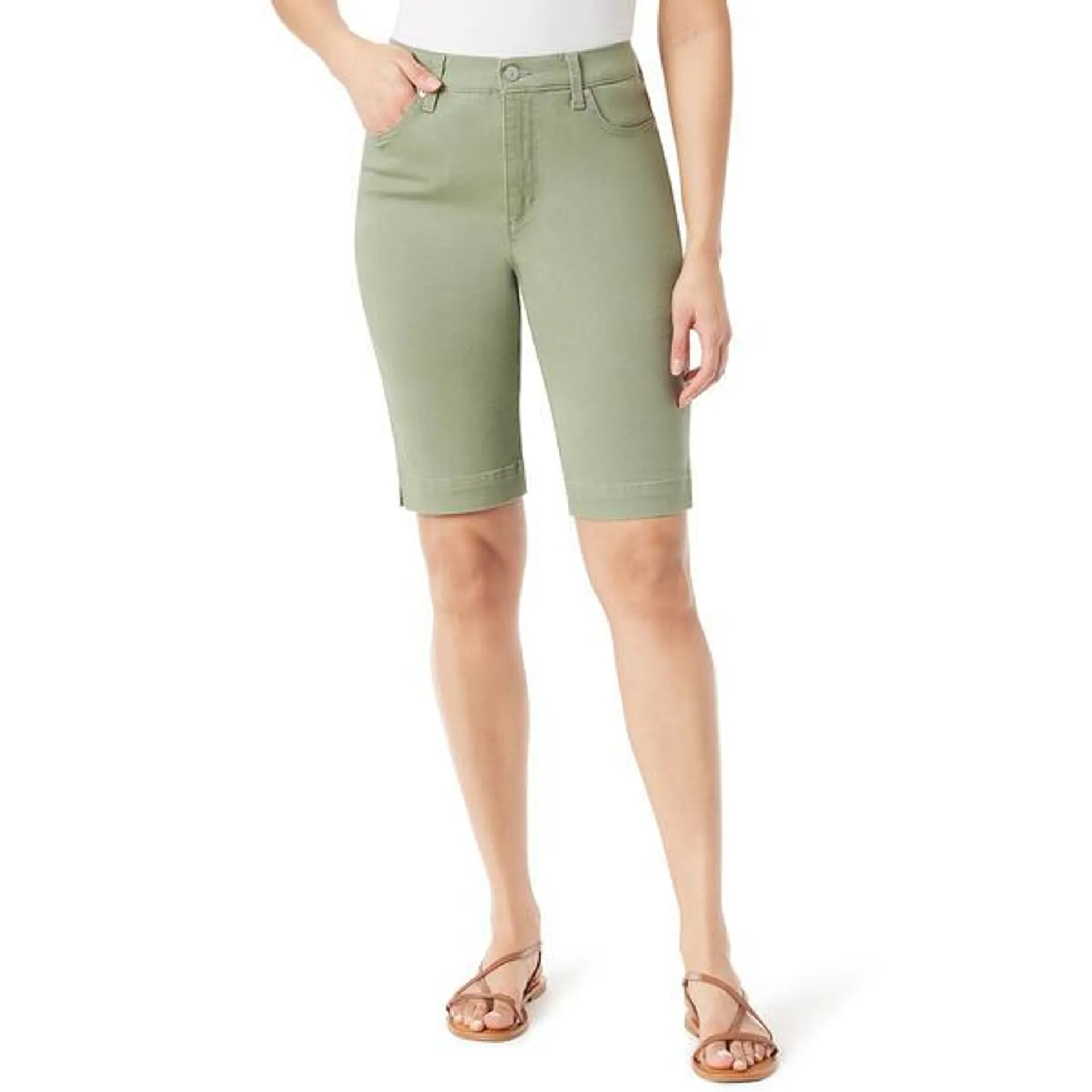 Petites Gloria Vanderbilt Amanda Side Slit Bermuda Shorts