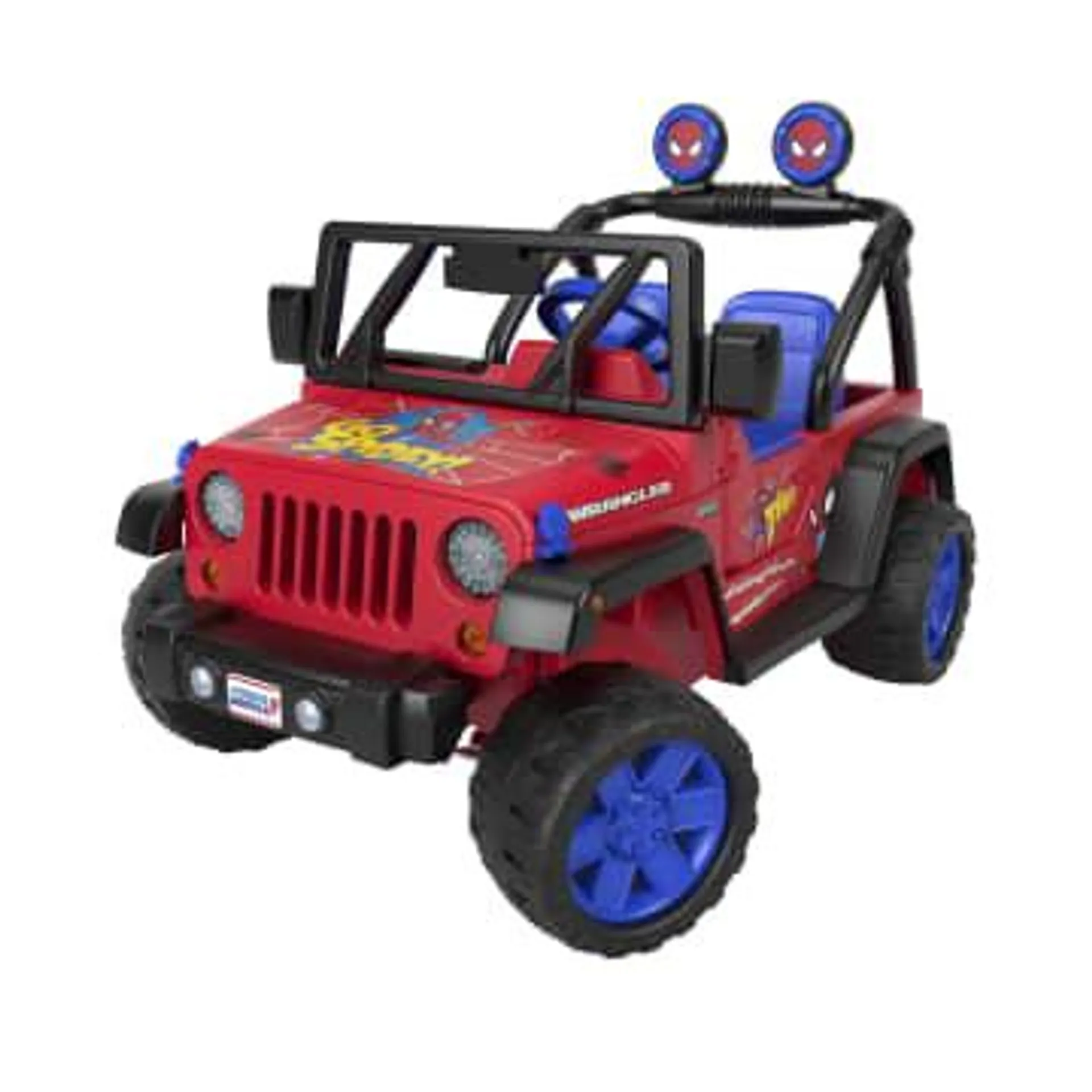 Power Wheels Spider-Man Jeep Wrangler Battery Powered 12V Ride On Vehicle