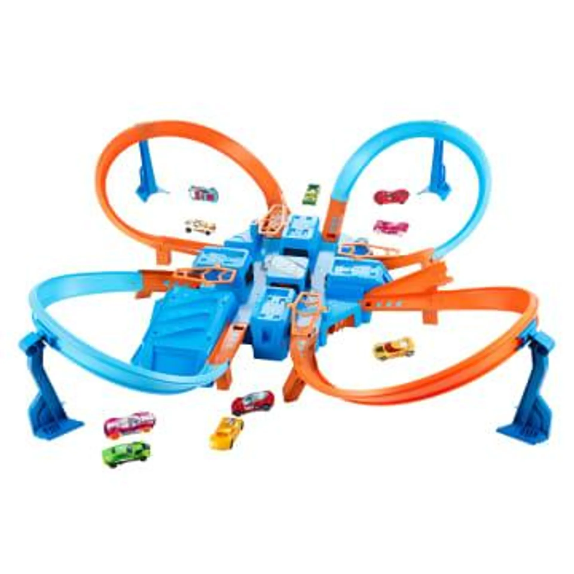 Hot Wheels Track Set With 1:64 Scale Toy Car, Criss-Cross Crash Track With Motorized Booster