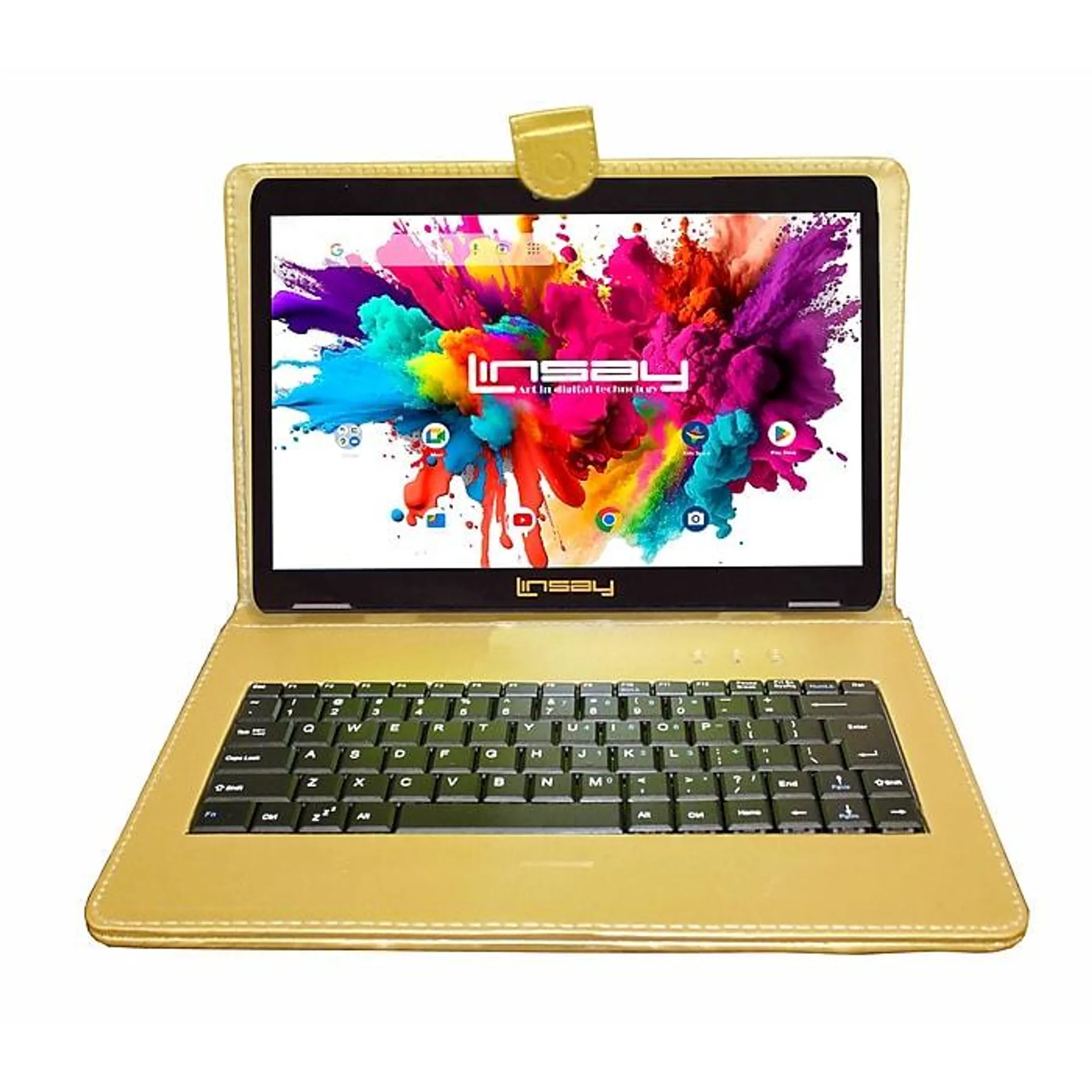 4GB RAM, 128GB Storage, Android 13, Bundled with Golden Keyboard and Stylus Pen