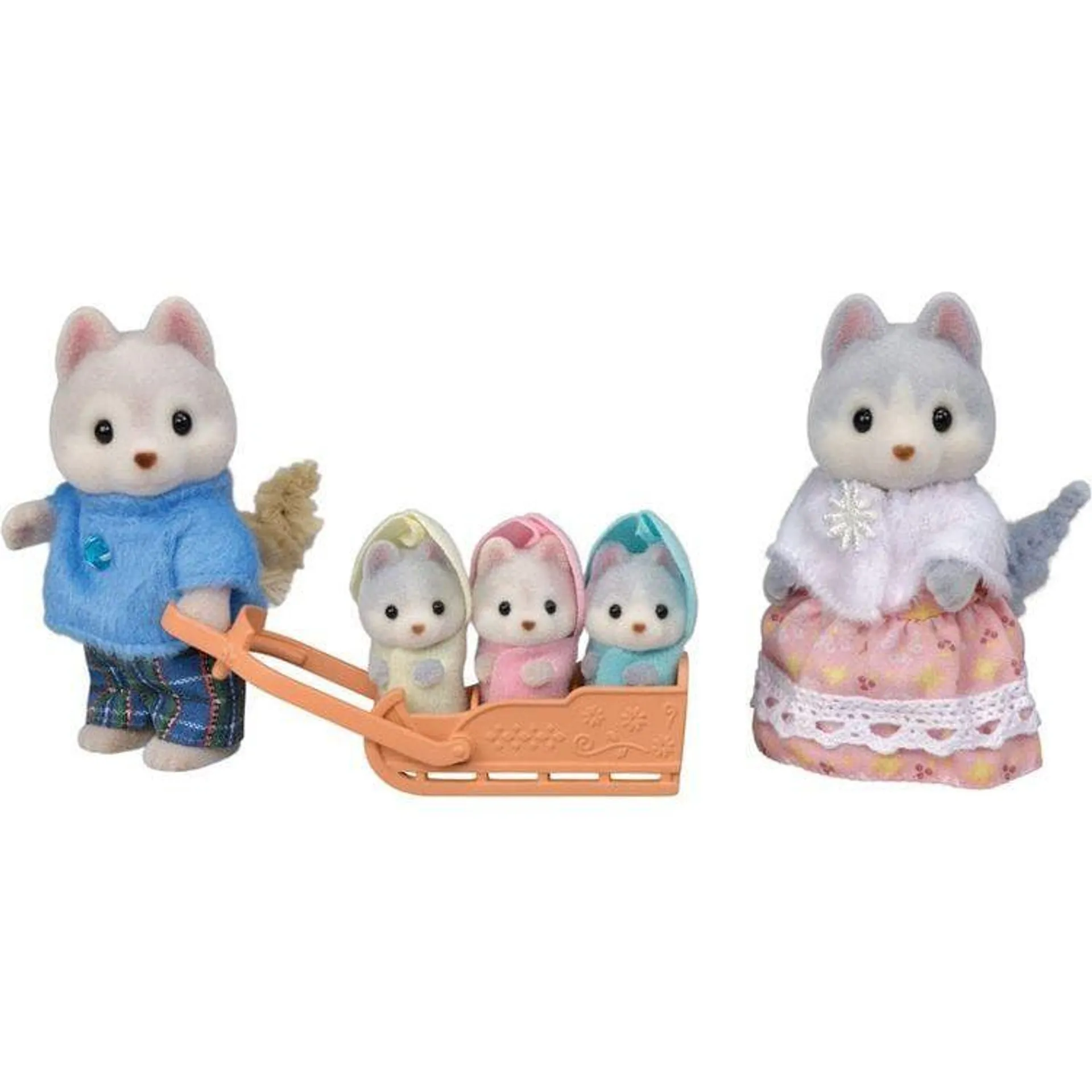 Calico Critters Husky Family, Set of 5 Collectible Doll Figures