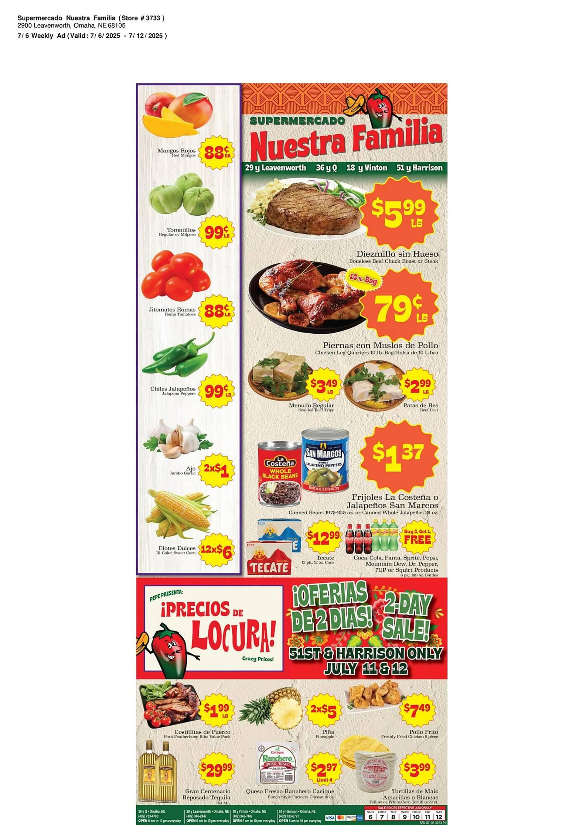 Weekly ad Supermercado Nuestra Familia Weekly Ad from July 6 to July 12 2025 - Page 1