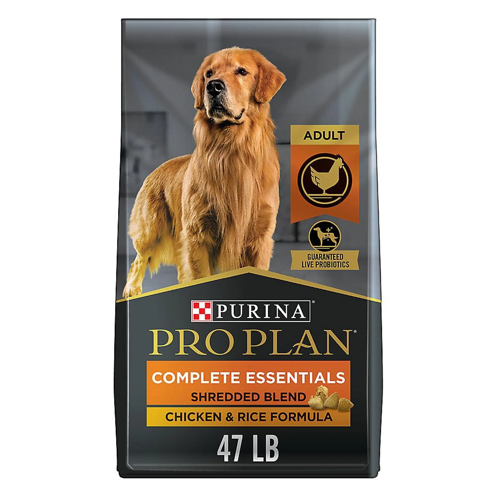 Purina Pro Plan Complete Essentials Adult Dry Dog Food - High Protein, Probiotics, Chicken & Rice