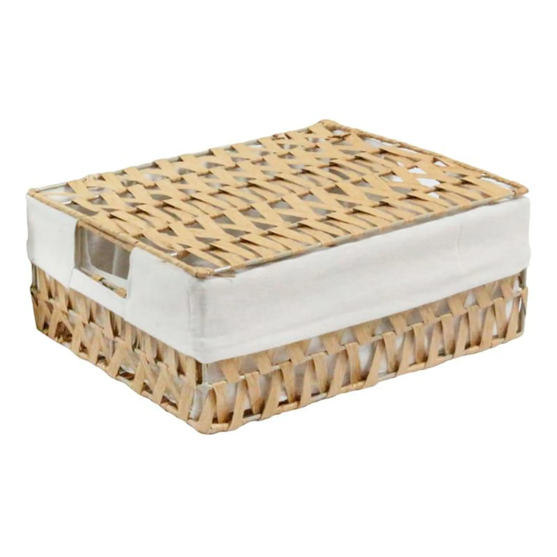 Chevy Natural Rectangle Storage Basket with Lid, Large