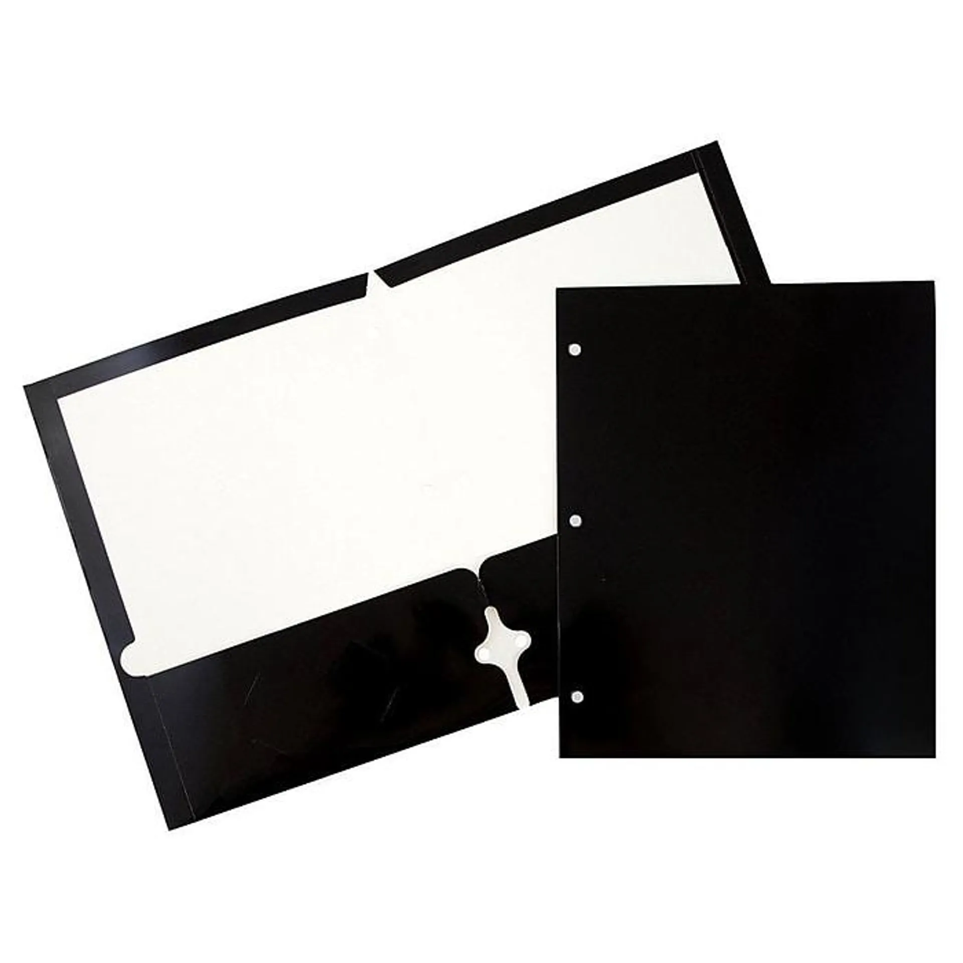 JAM Paper Laminated Glossy 3 Hole Punch Two-Pocket Folders,