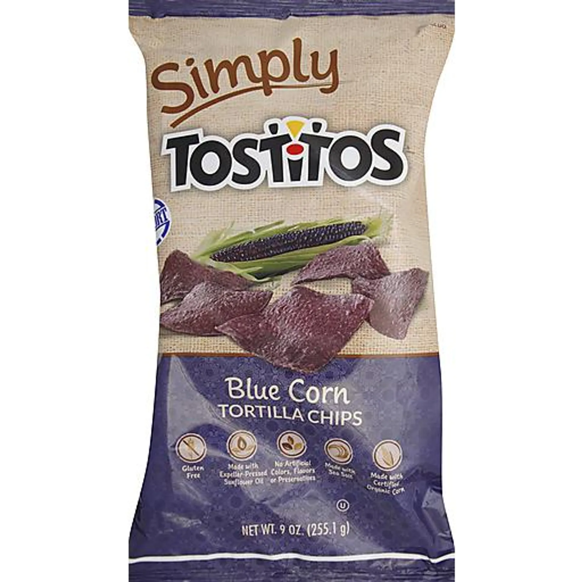 Tostitos Blue Corn Simply Tortilla Chips 9 oz bag