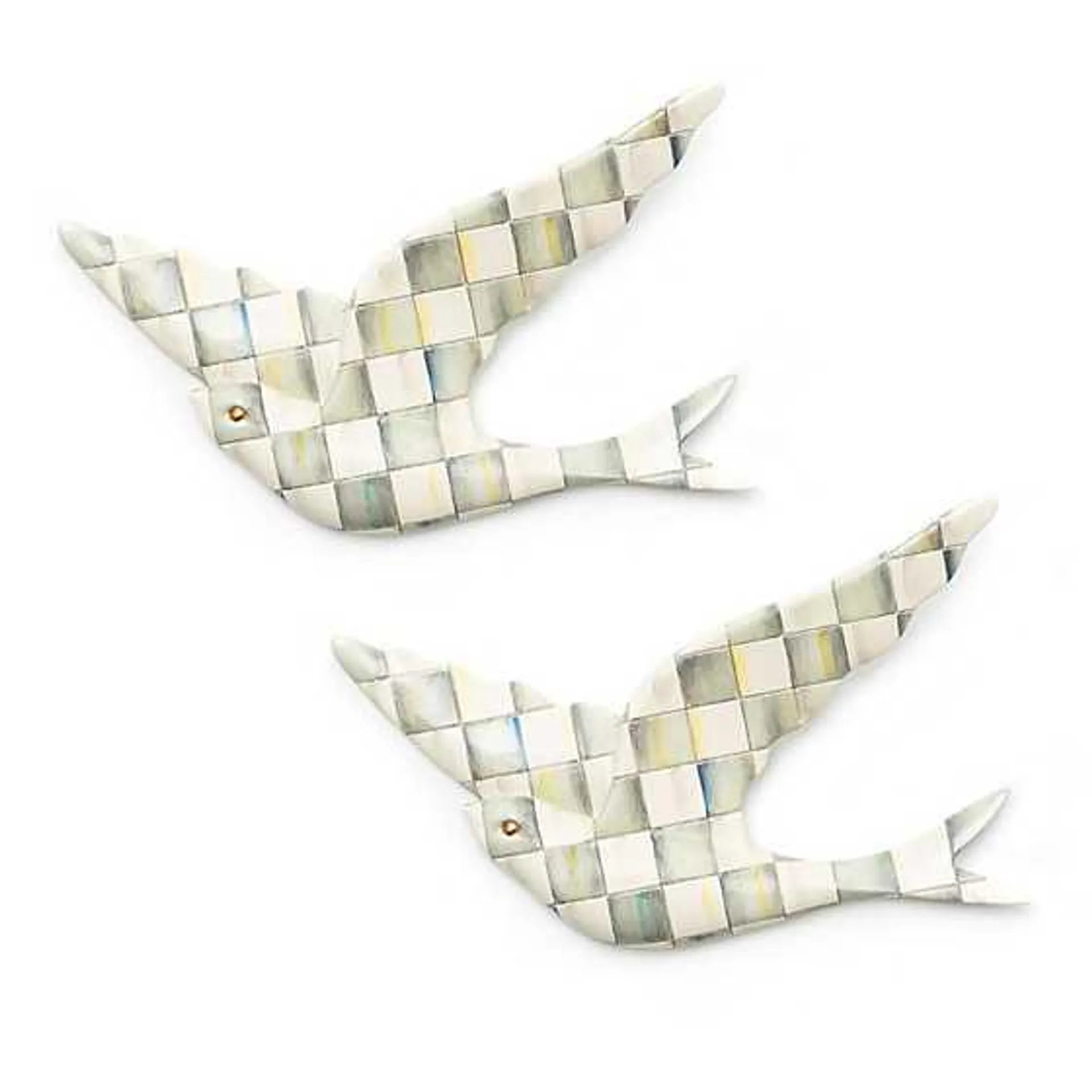 Sterling Check Swallowtail Duo Wall Decor