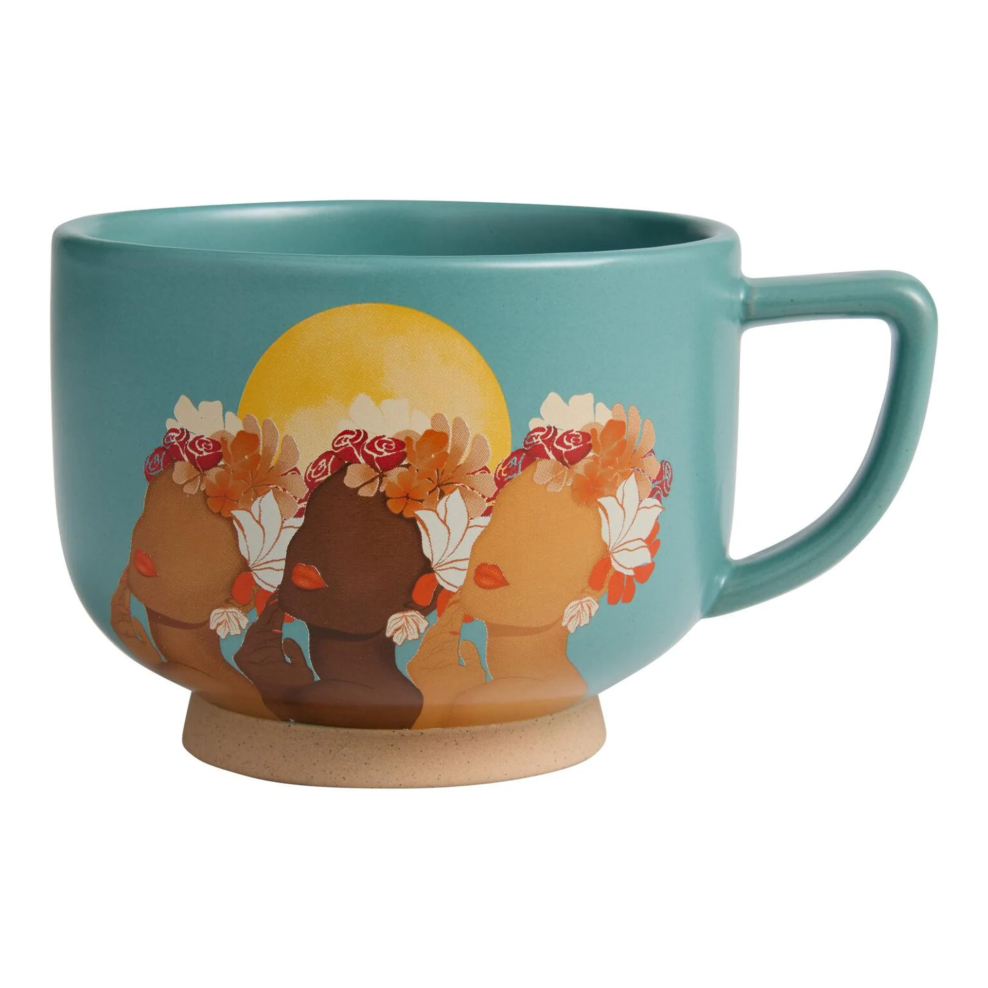 Kolor Me Koby Teal Flower Crown Women Ceramic Mug