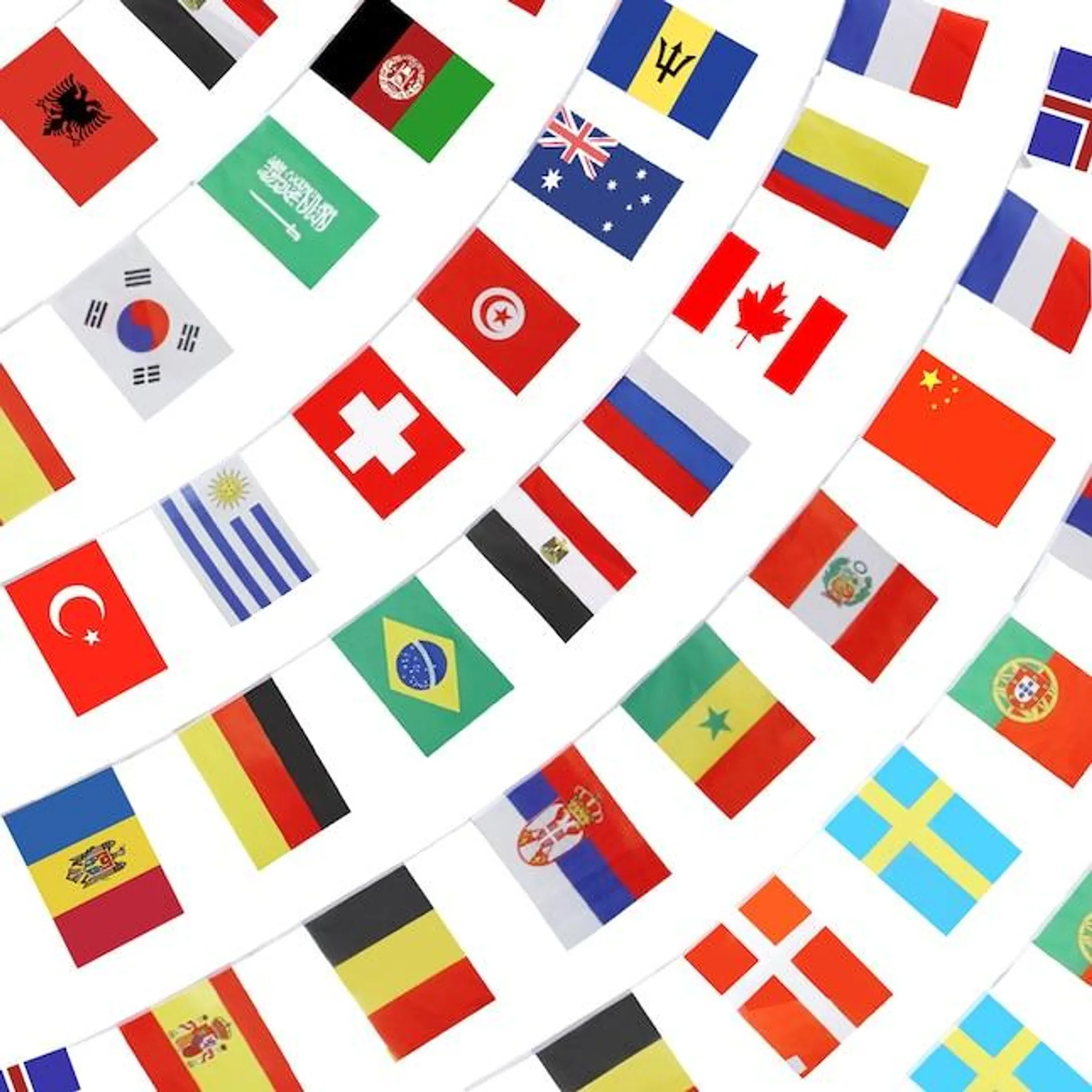 Anley 200 Countries String Flag 0.45-ft W x 0.67-ft H International Banner Kit