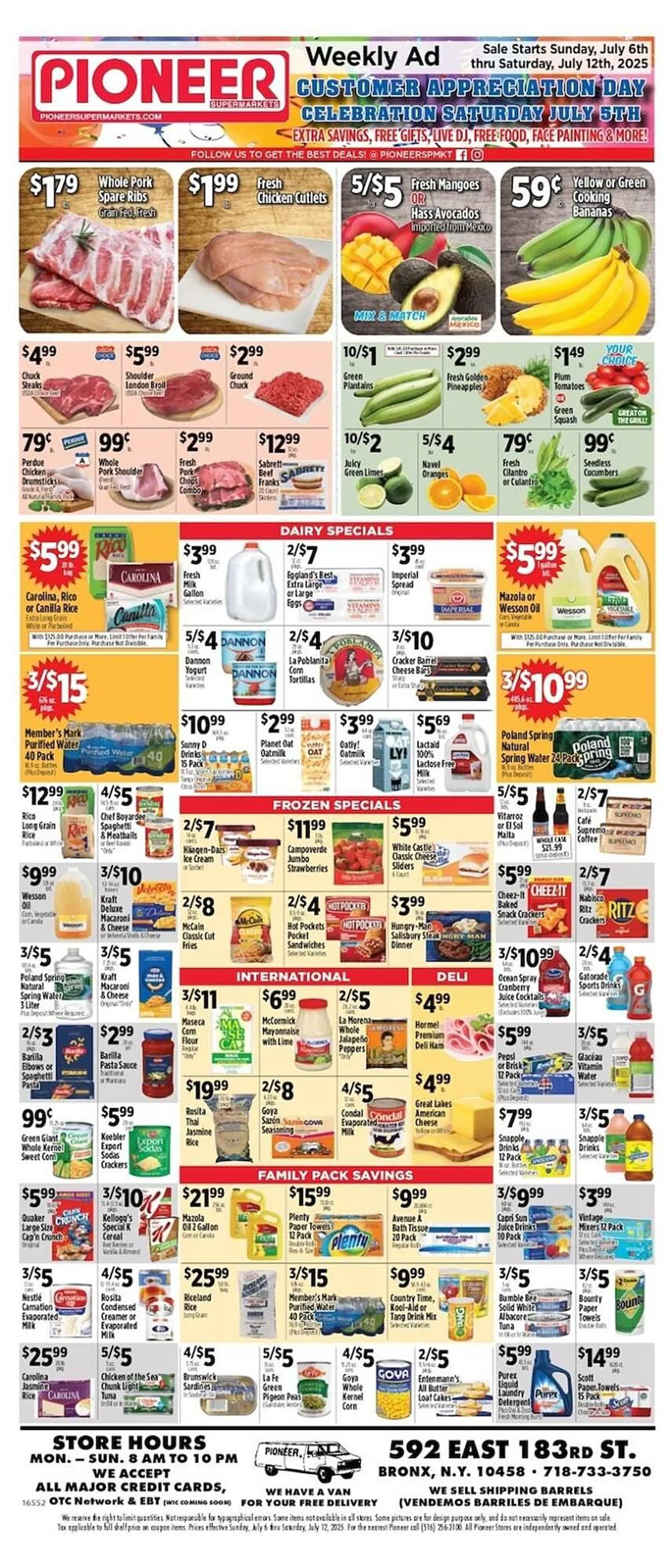 Weekly ad Pioneer Supermarkets Weekly Ad from July 6 to July 12 2025 - Page 1