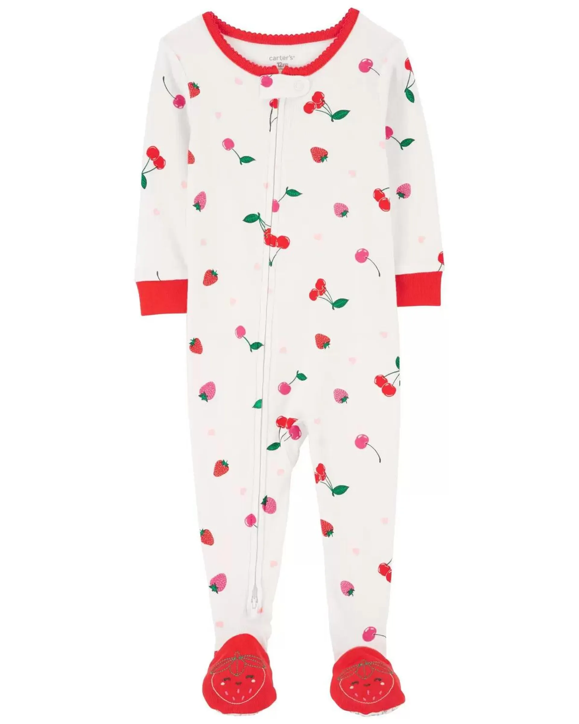 Baby 1-Piece Strawberry 100% Snug Fit Cotton Footie Pajamas