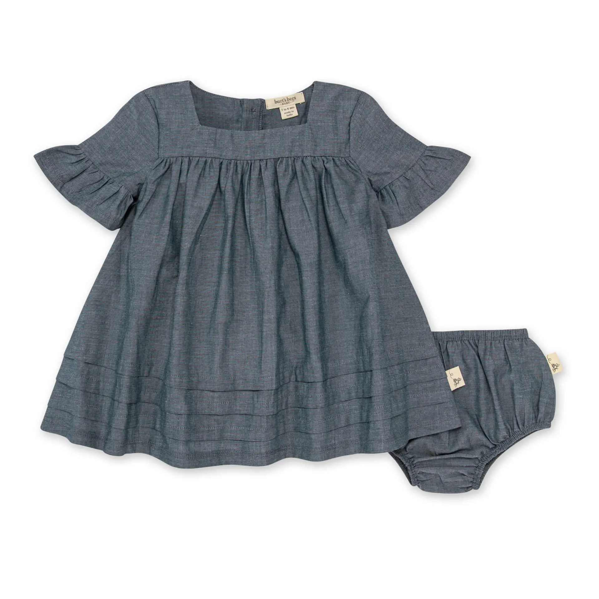 Burt's Bees Baby Girl Chambray Dress & Diaper Cover Set