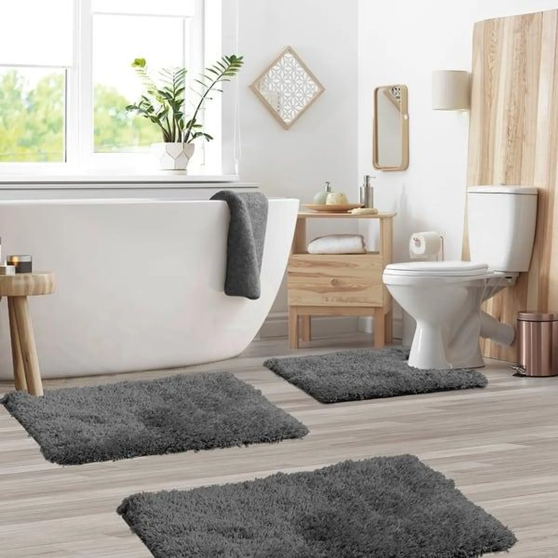 Porch & Den Lorena Shaggy/ Non-slip Rubber Backed Bath Rug Set