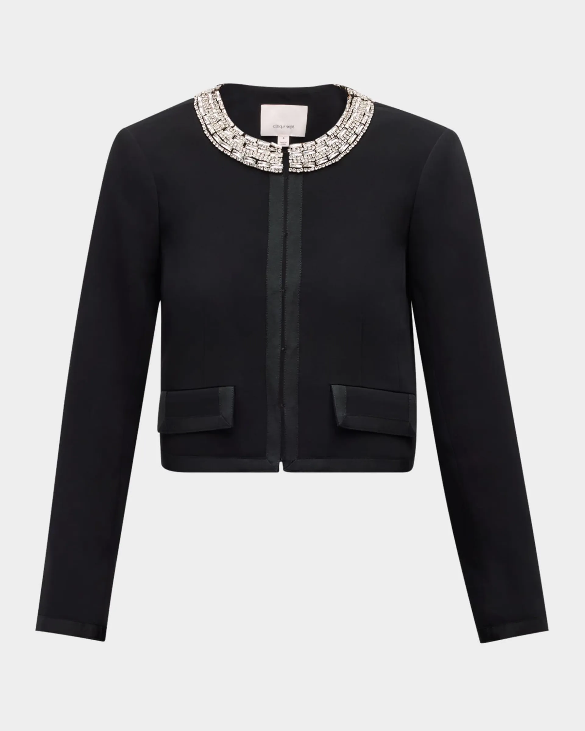 Bobby Rhinestone Necklace Crop Blazer