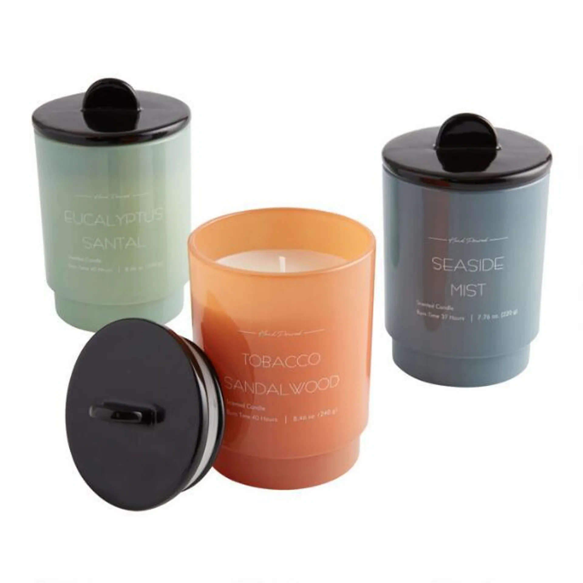 Glass Pedestal and Ceramic Lid Scented Candle