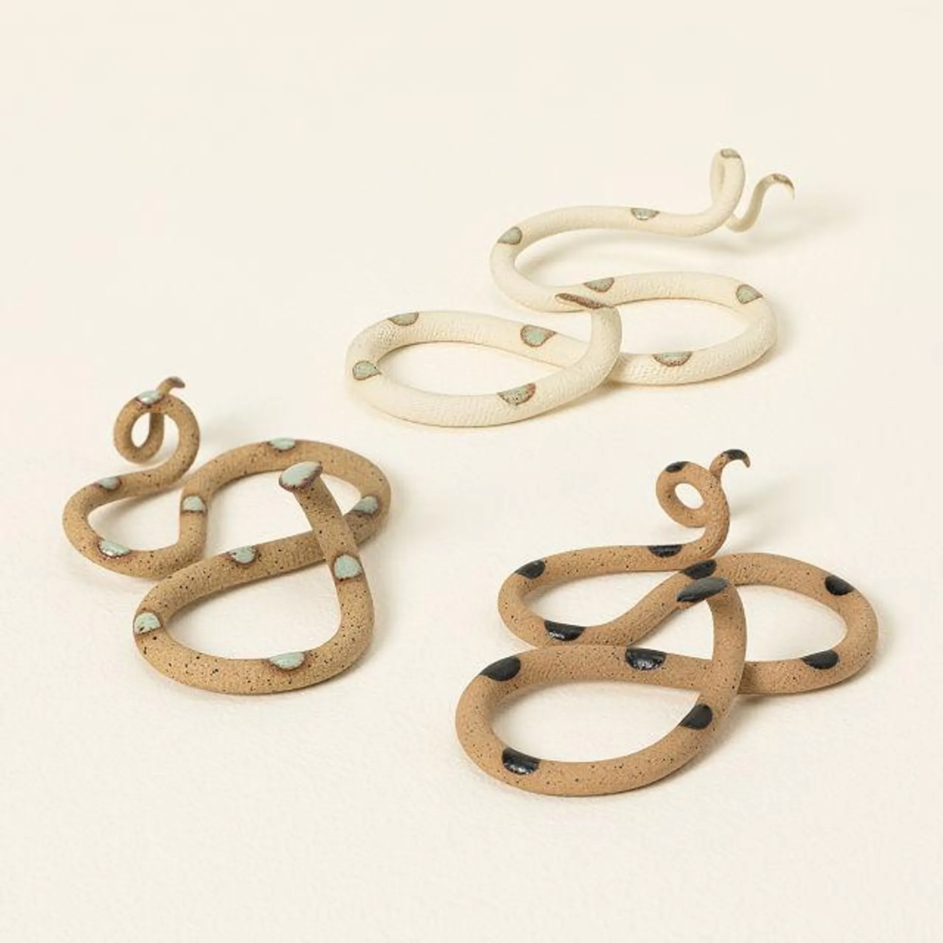 Ceramic Garden Snakes: Set of 3