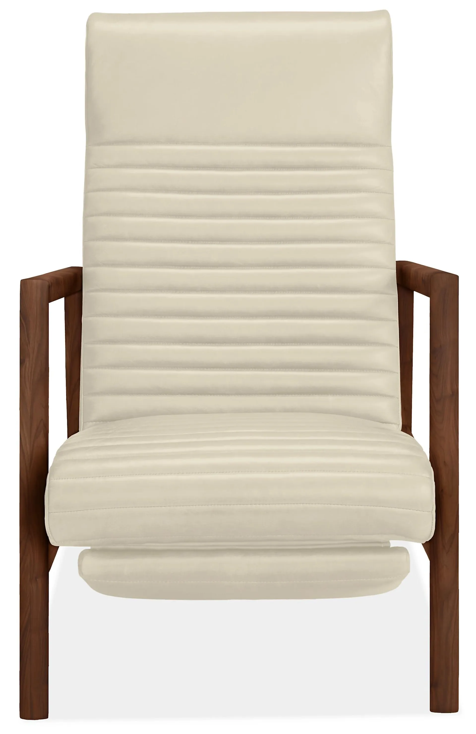 Nilsen Recliner with Walnut in Urbino Ivory Leather