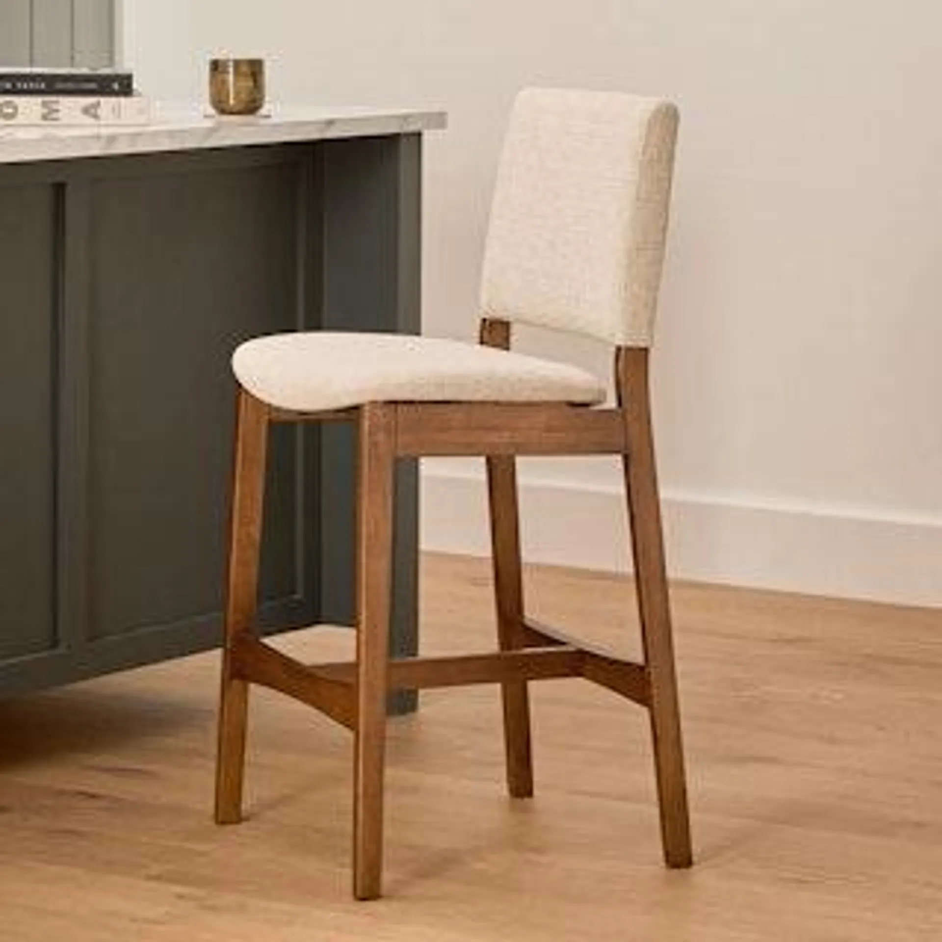 Nosh Chalk Gray Walnut Counter Stool