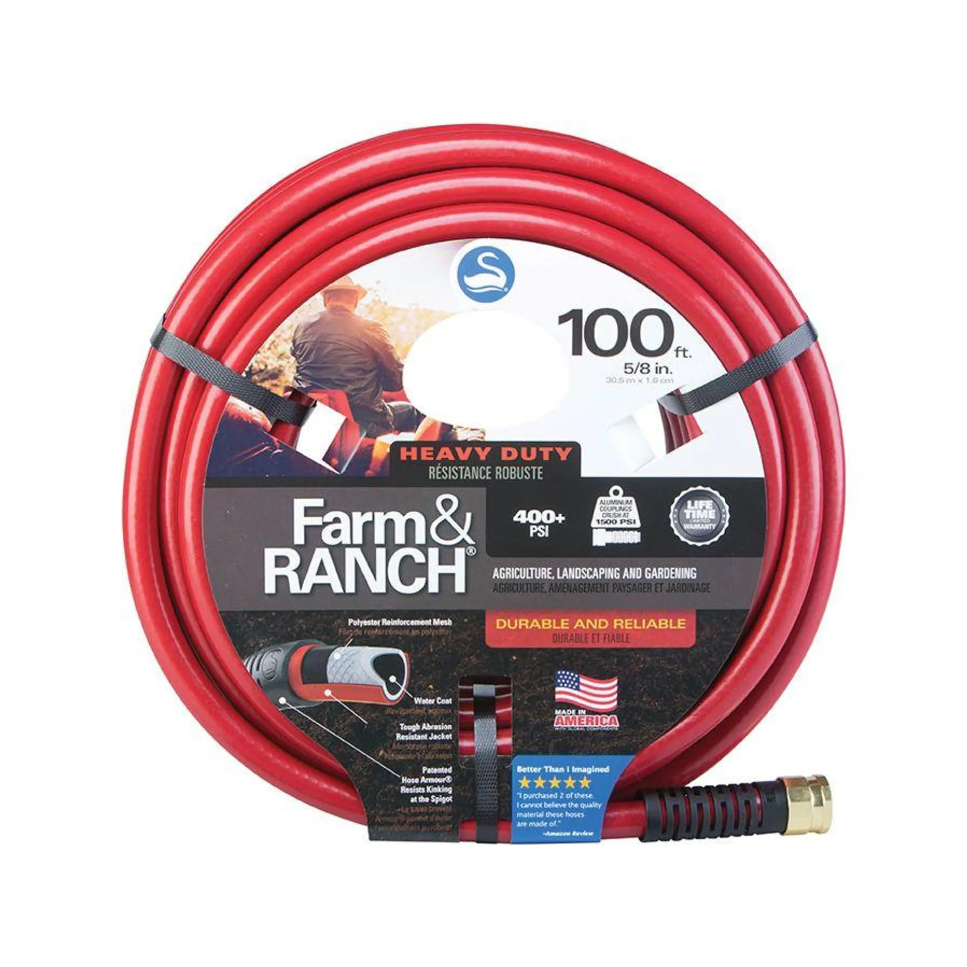 Swan® Commercial Farm & Ranch Hose, 5/8" x 100'