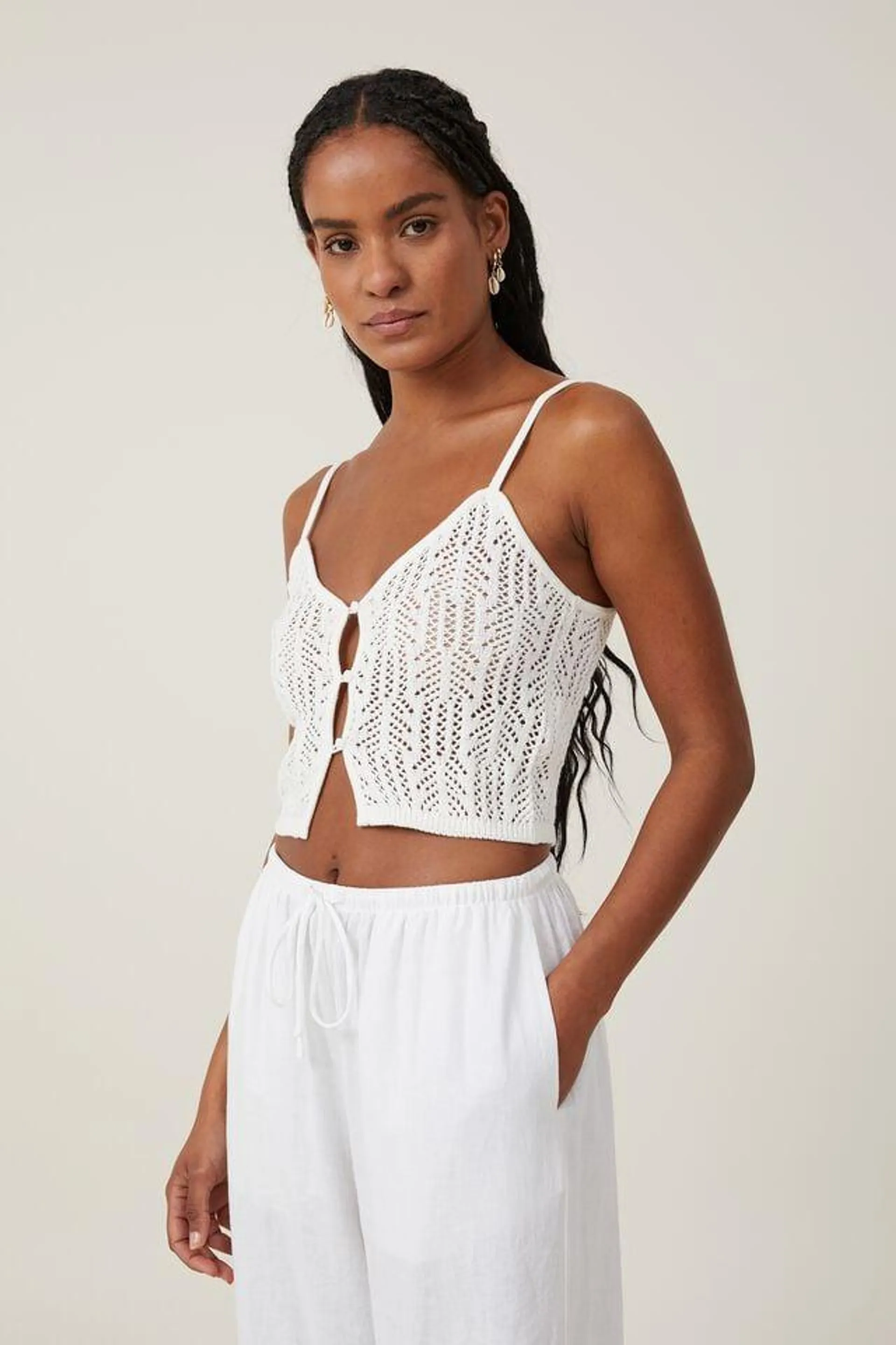 Summer Knit Mesh Cami