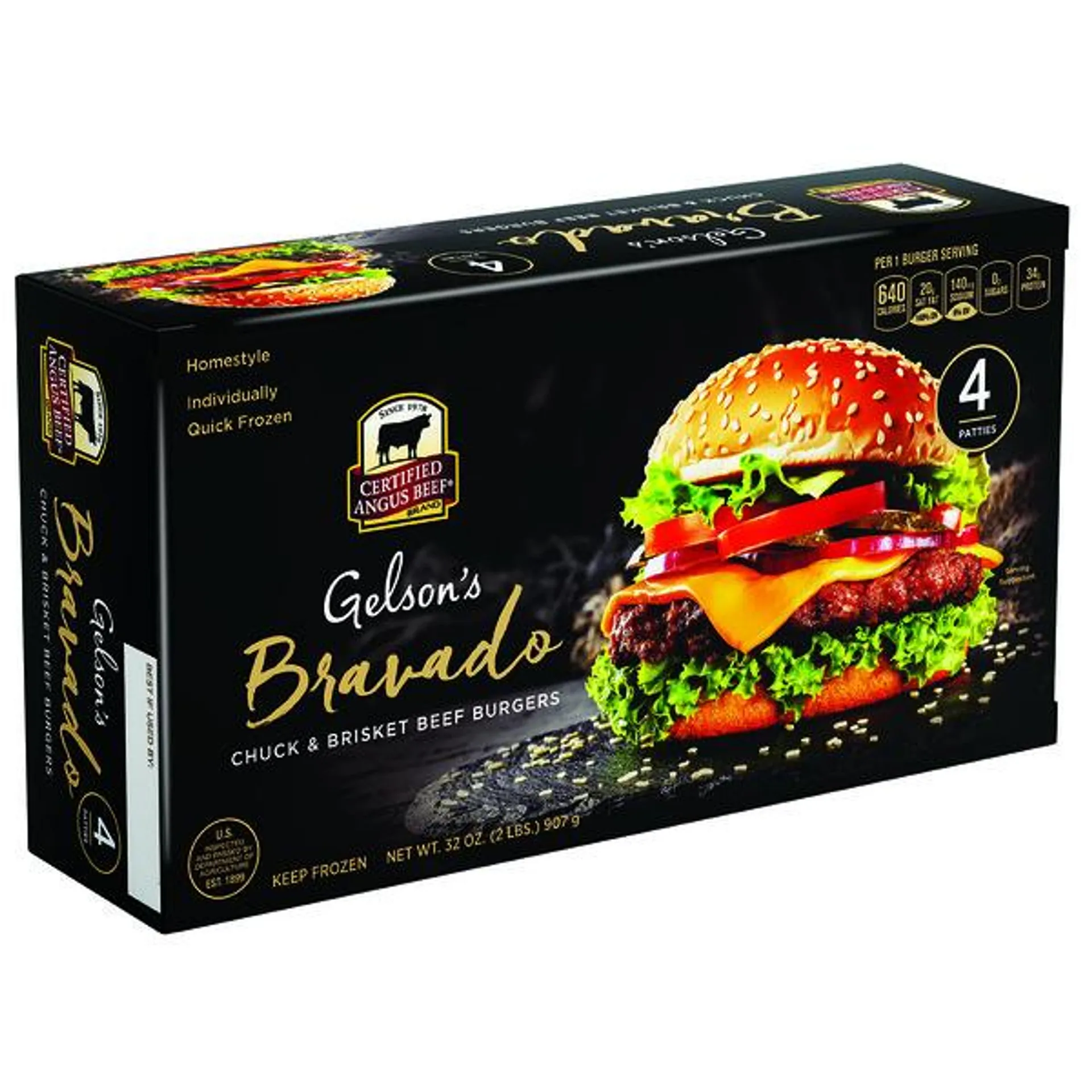 Beef - USDA Certified Angus Beef 100% Ground Chuck Brisket Blend Burgers