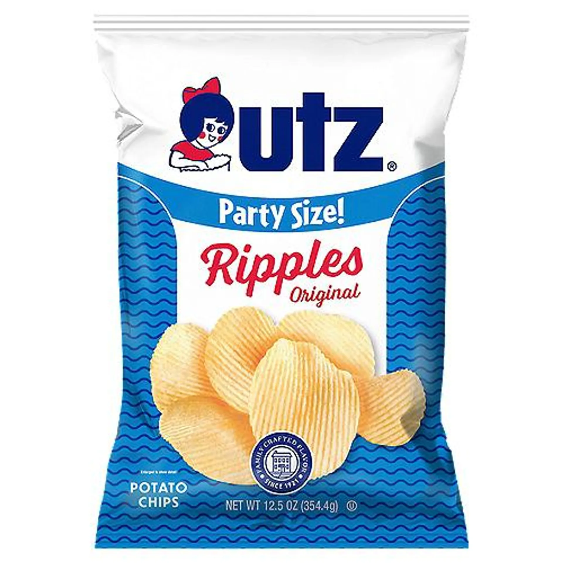 12.5 oz Utz Ripples Original Potato Chips