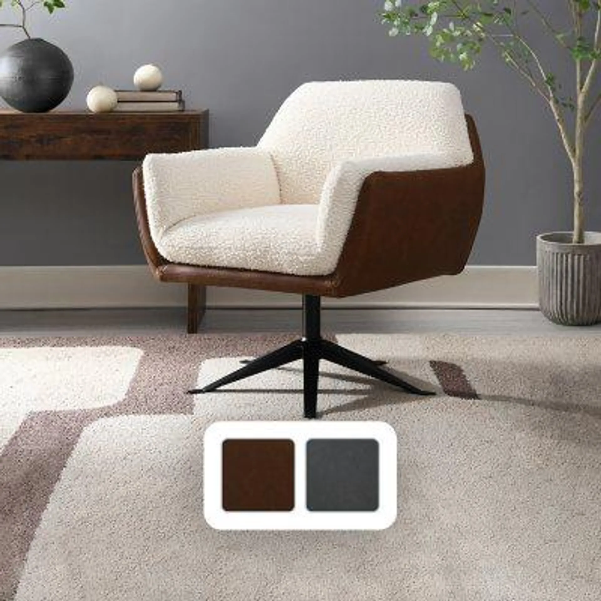 Ashfield Upholstered Swivel Chair with Auto-Return Base