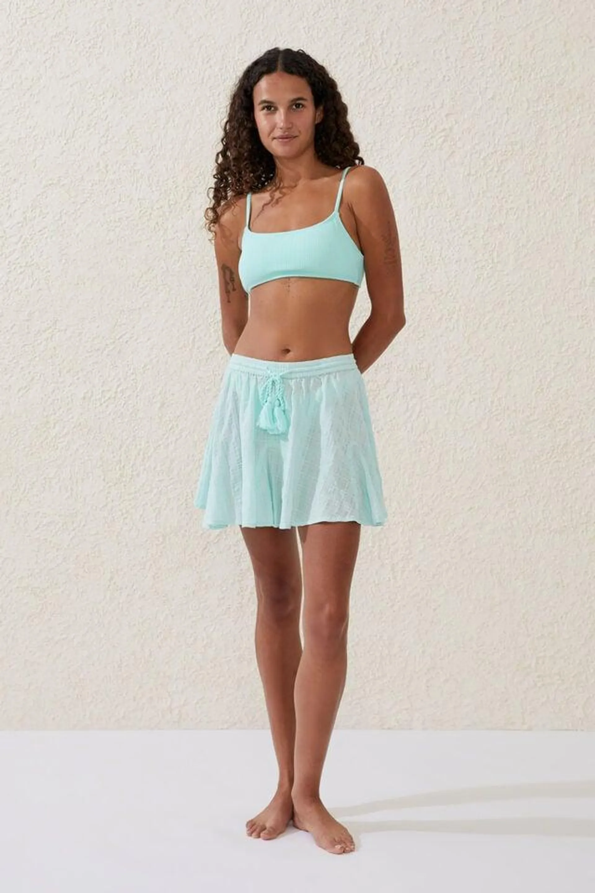 Hanky Hem Beach Mini Skirt