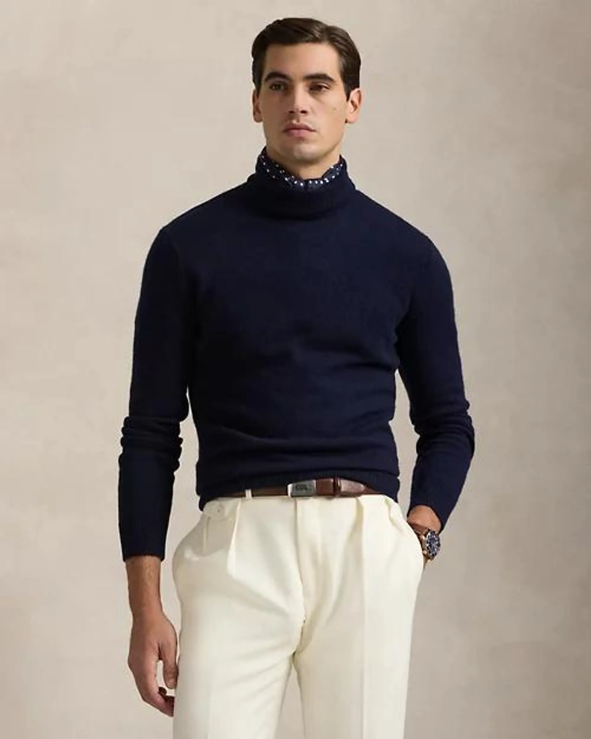 Wool-Cotton Turtleneck Sweater