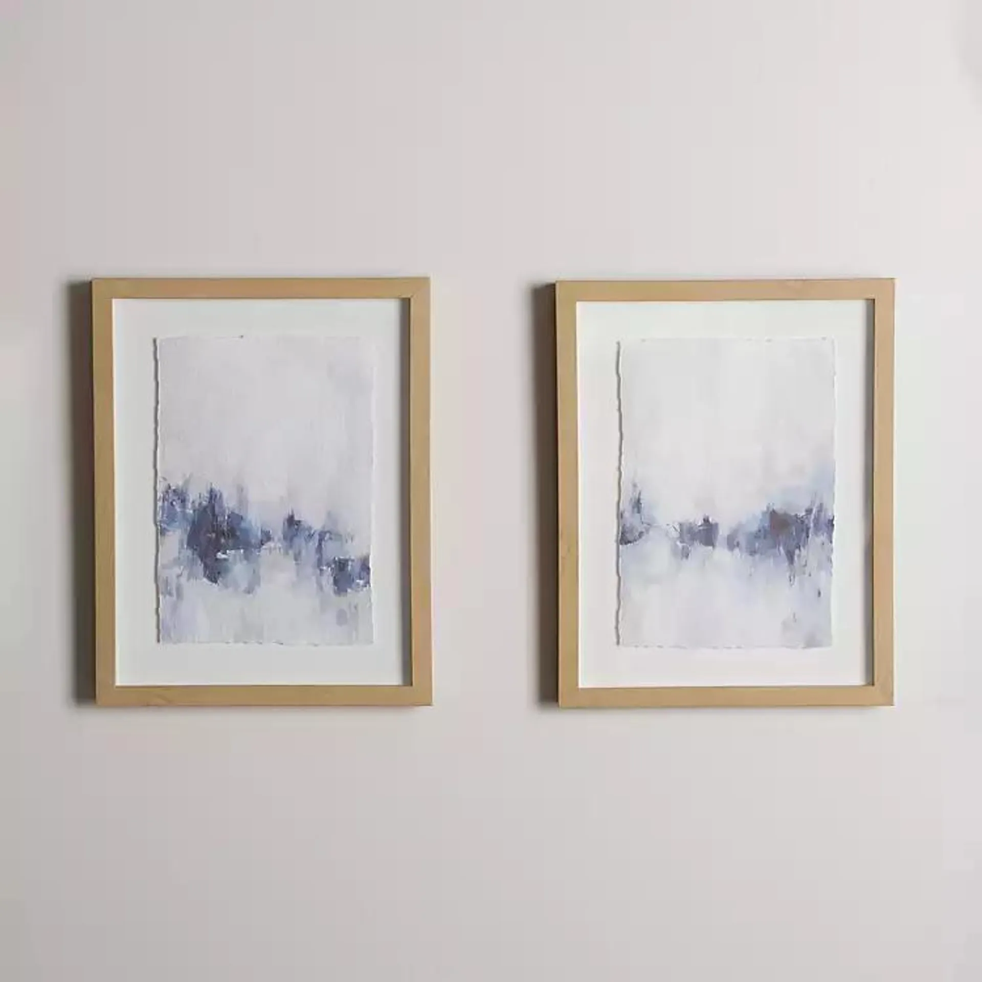 Moody Blues Abstract Framed Art Prints, Set of 2