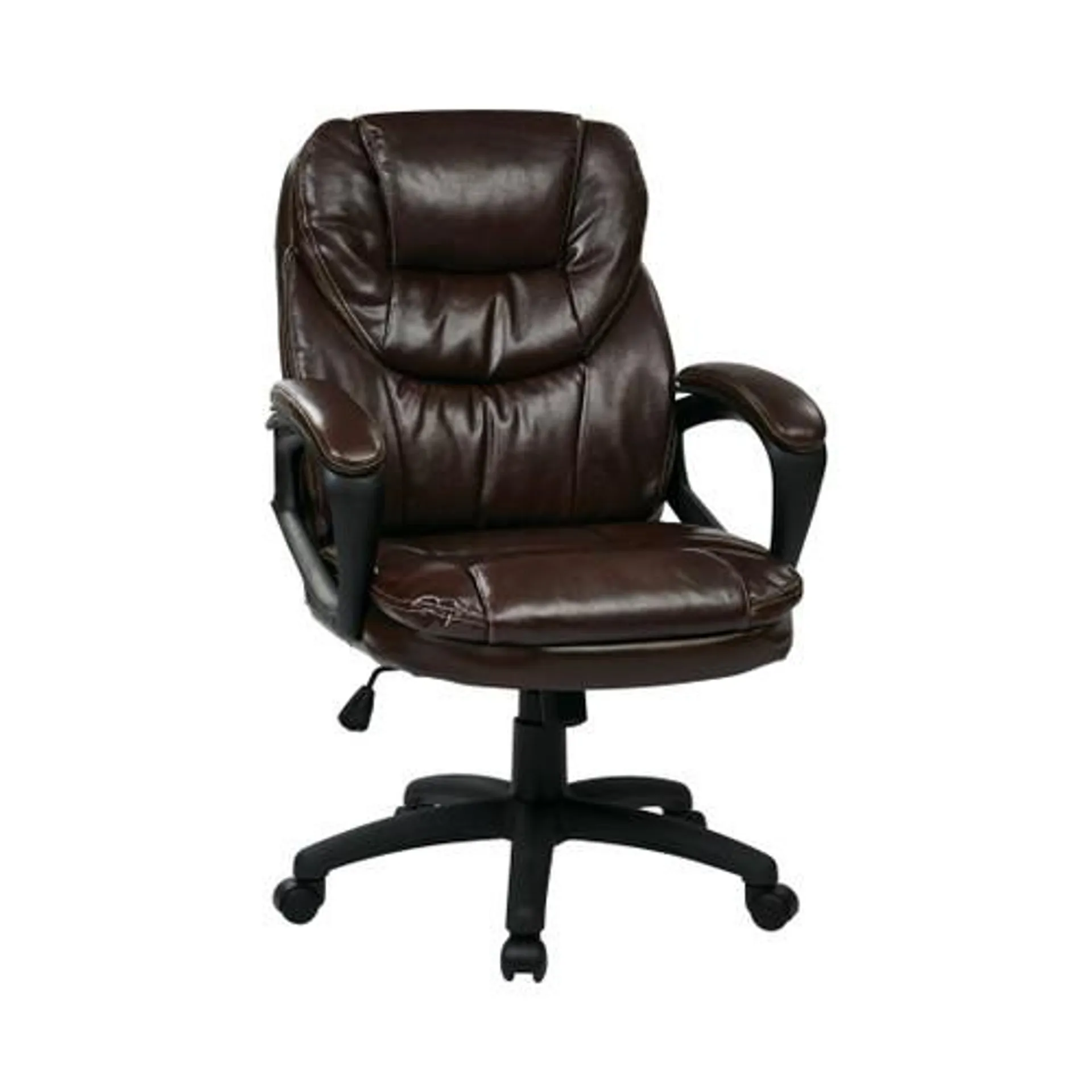Faux Leather Chocolate Managers Chair with Padded Arms
