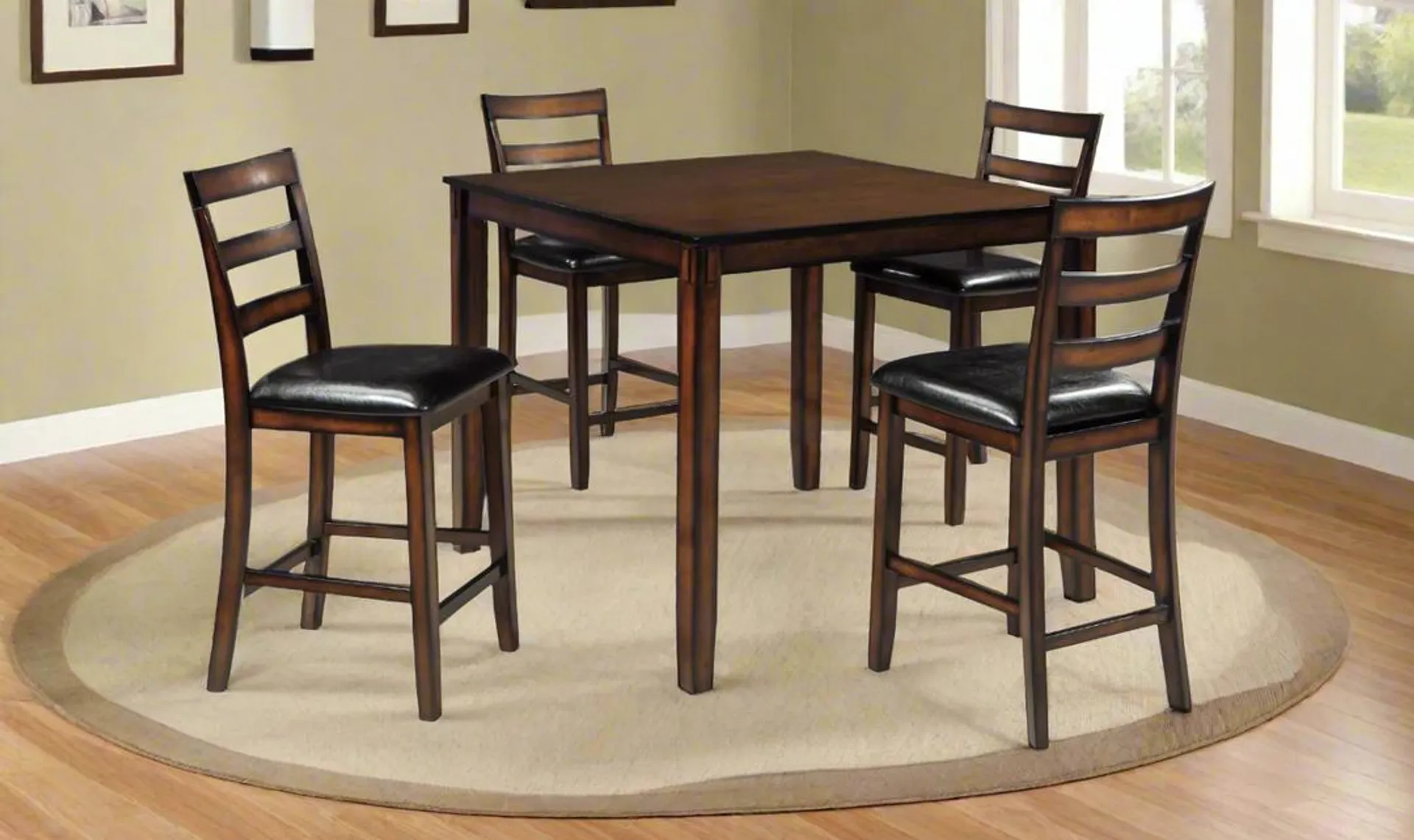 Modern Heritage Coviar Dining Sets in Brown Finish