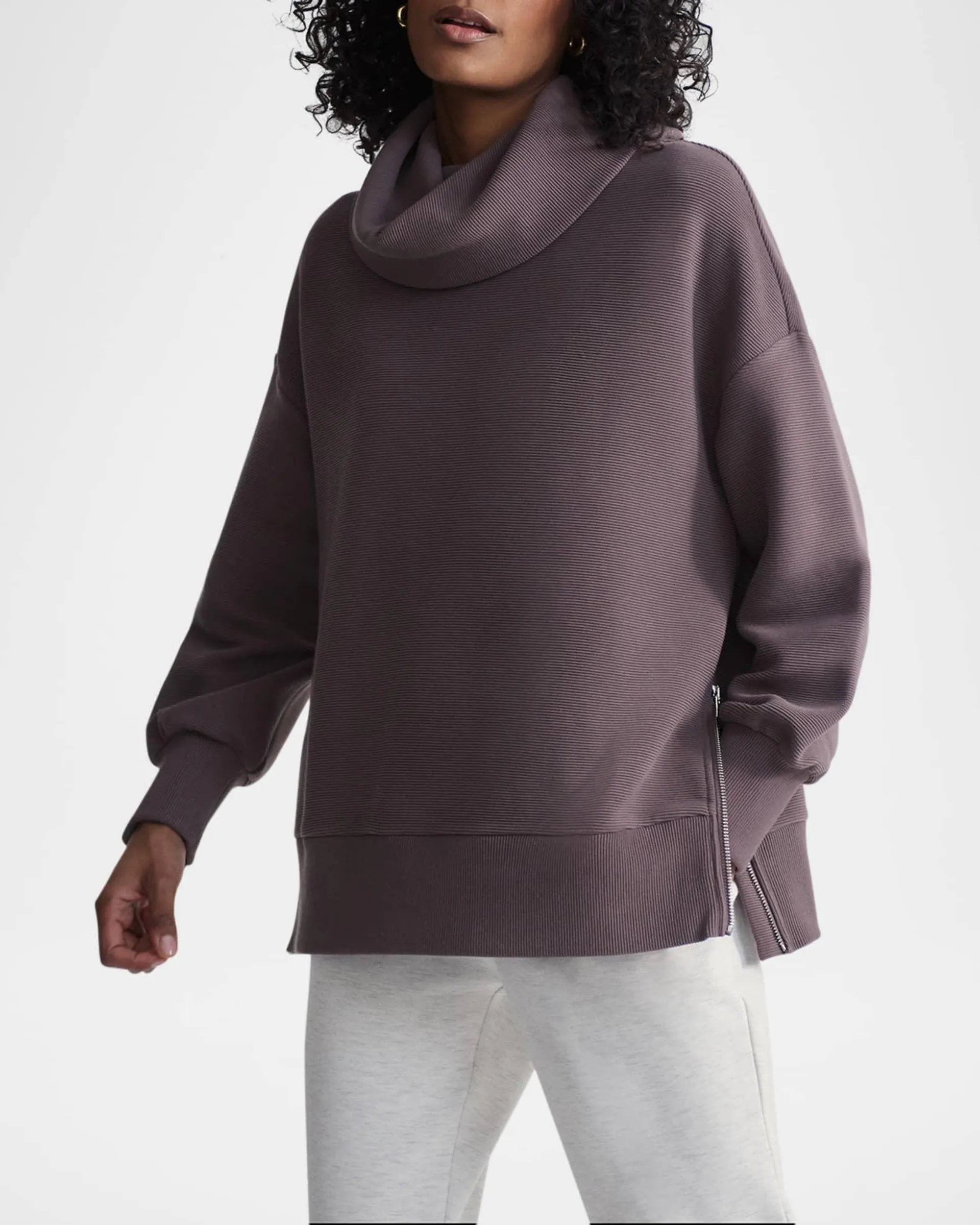 Milton Rib-Knit Turtleneck Sweatshirt