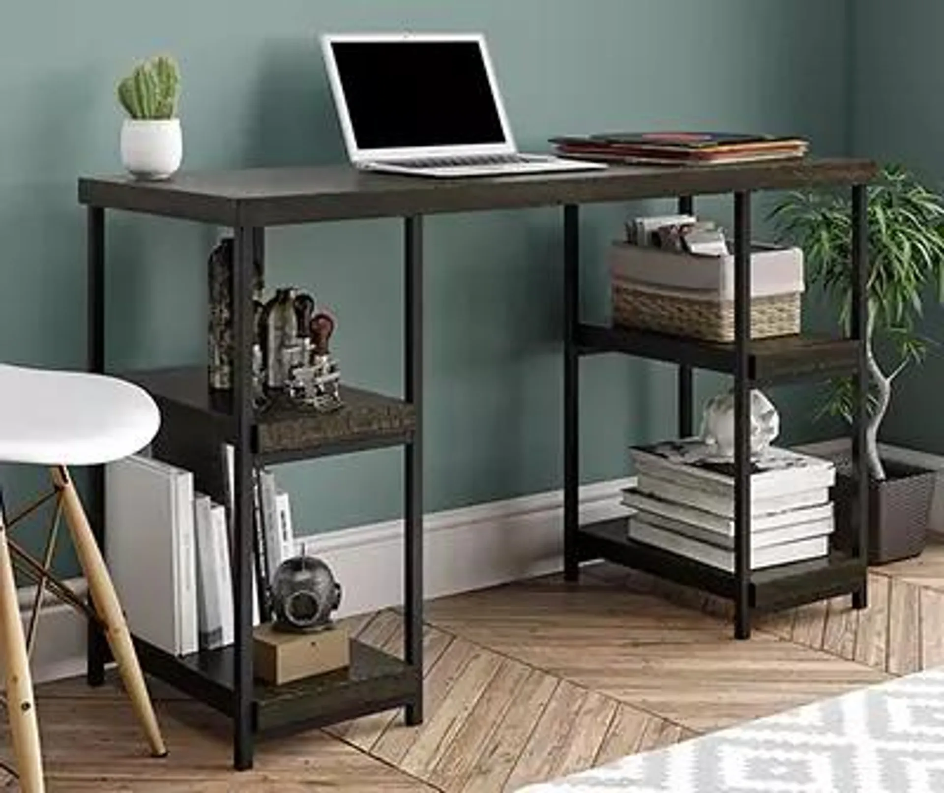 Topaz Brown Oak Double Pedestal Desk