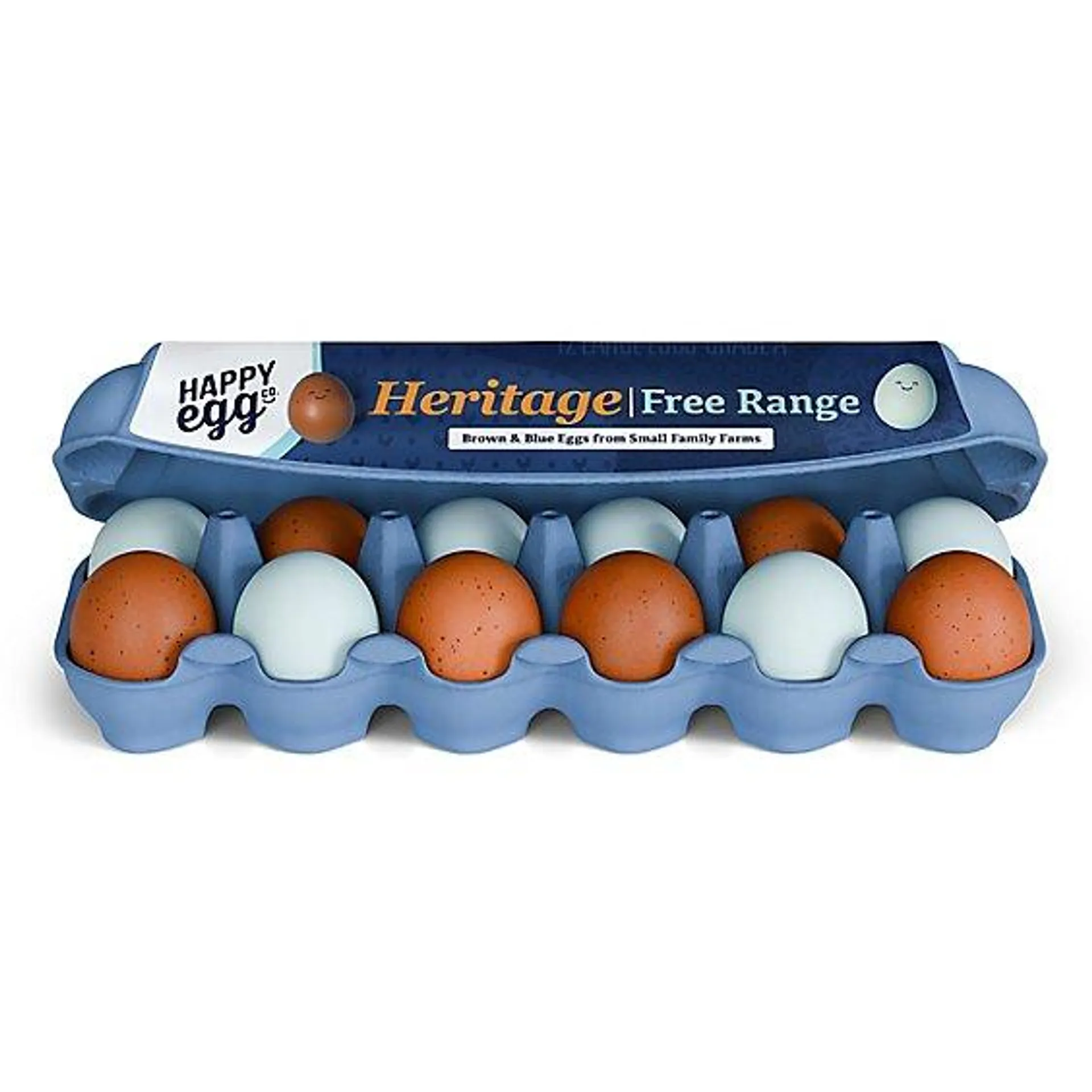 Happy Egg Eggs Heritage Breed Blue And Brown Large - 12 Count