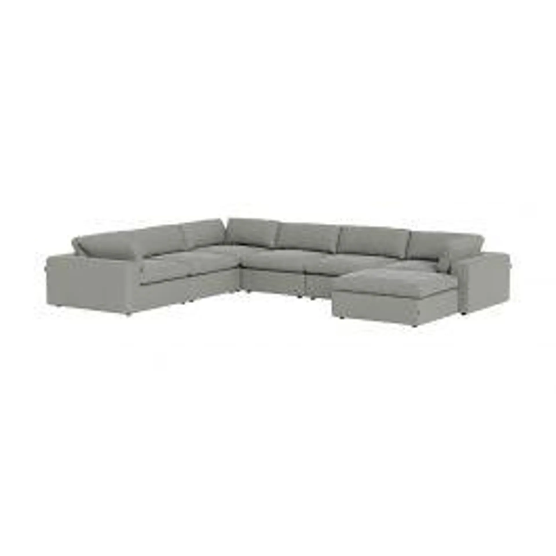 Bloom Extended Sectional Modular Sofa Gray