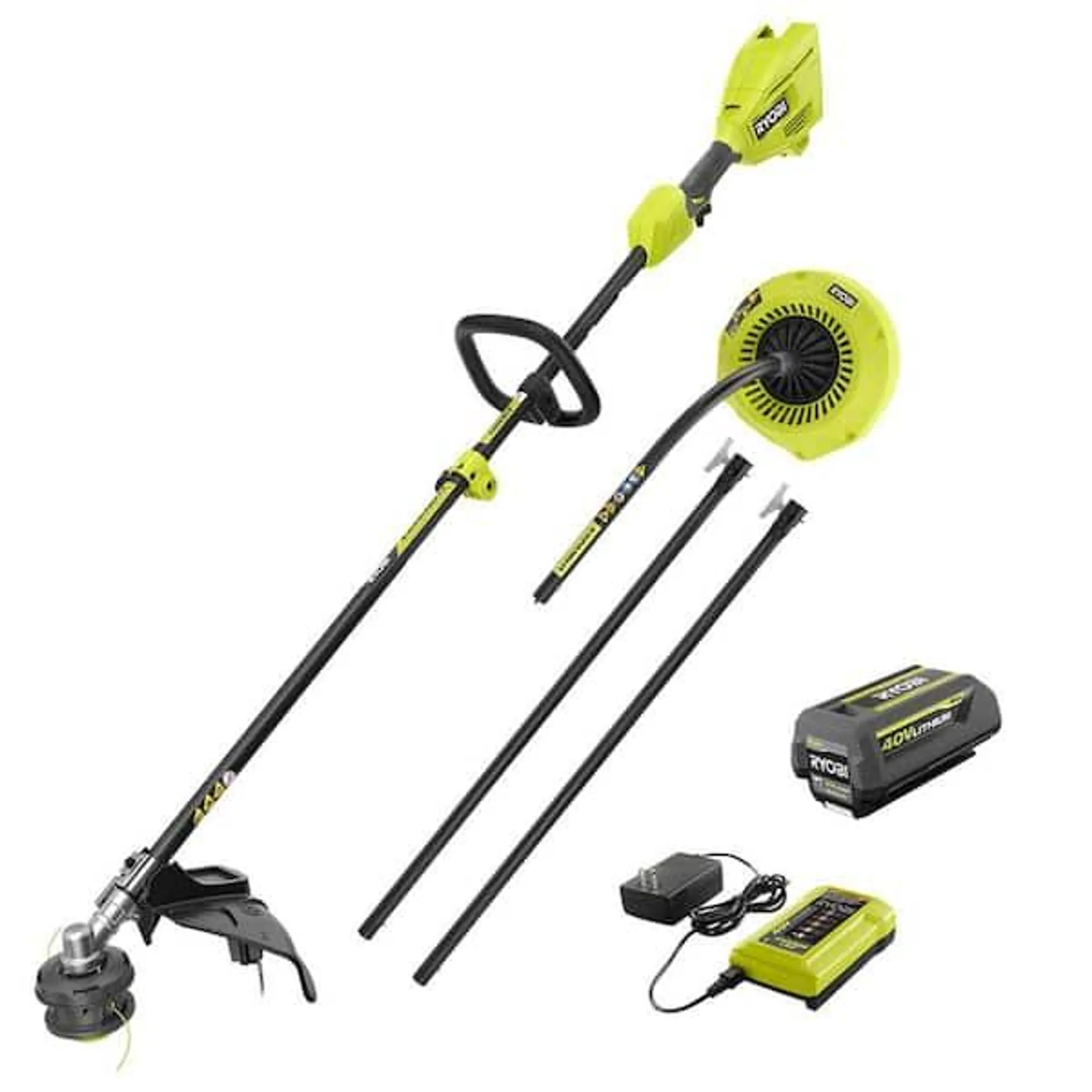 40V 15 in. Expand-It Cordless Battery Attachment Capable String Trimmer & Gutter Blower with 4.0 Ah Battery and Charger