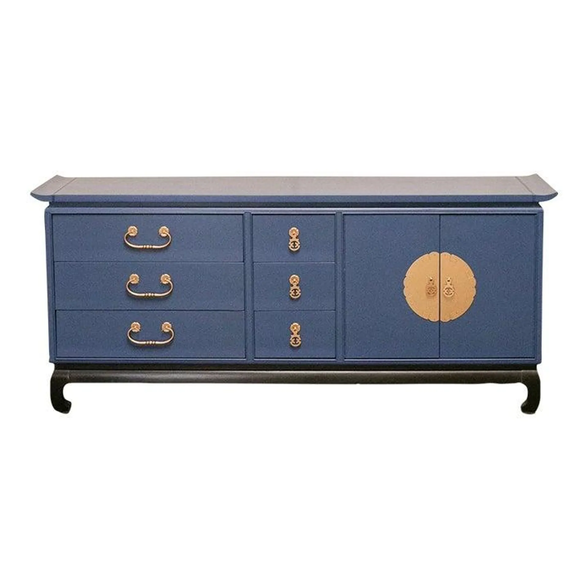 Blue and Gold Vintage Dresser by Kent Coffey